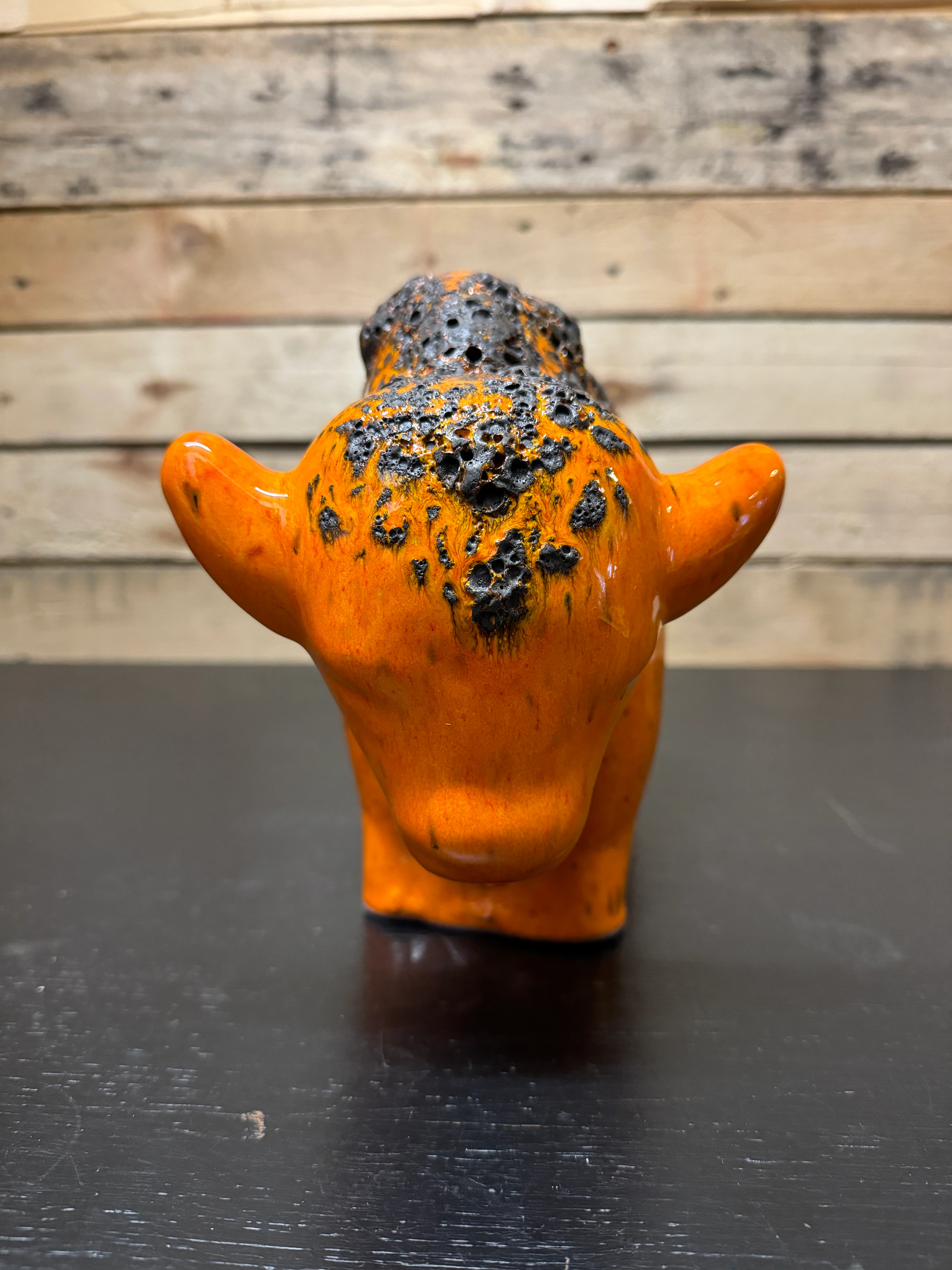 Otto Keramik Large Ceramic Bison West German Pottery Fat Lava - Image 4