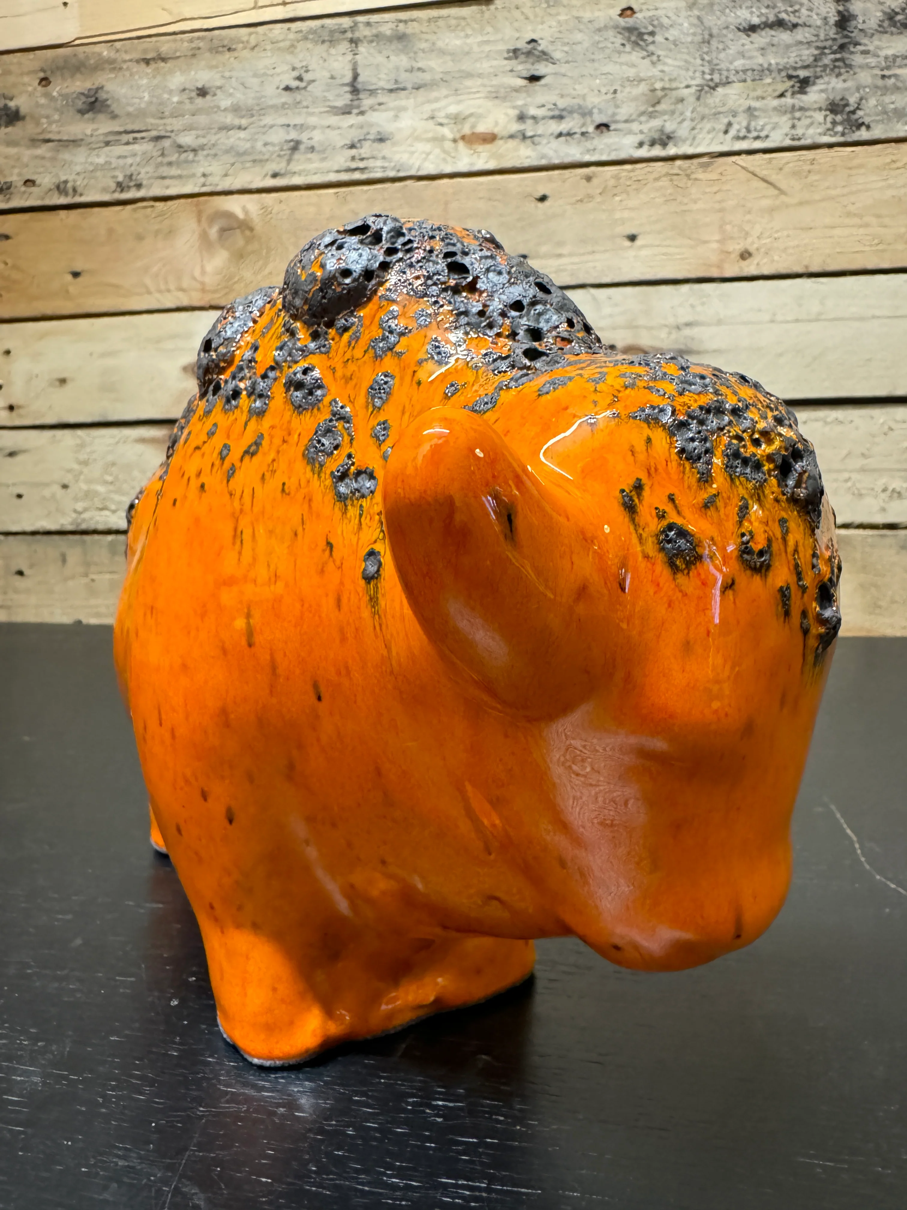 Otto Keramik Large Ceramic Bison West German Pottery Fat Lava - Image 5