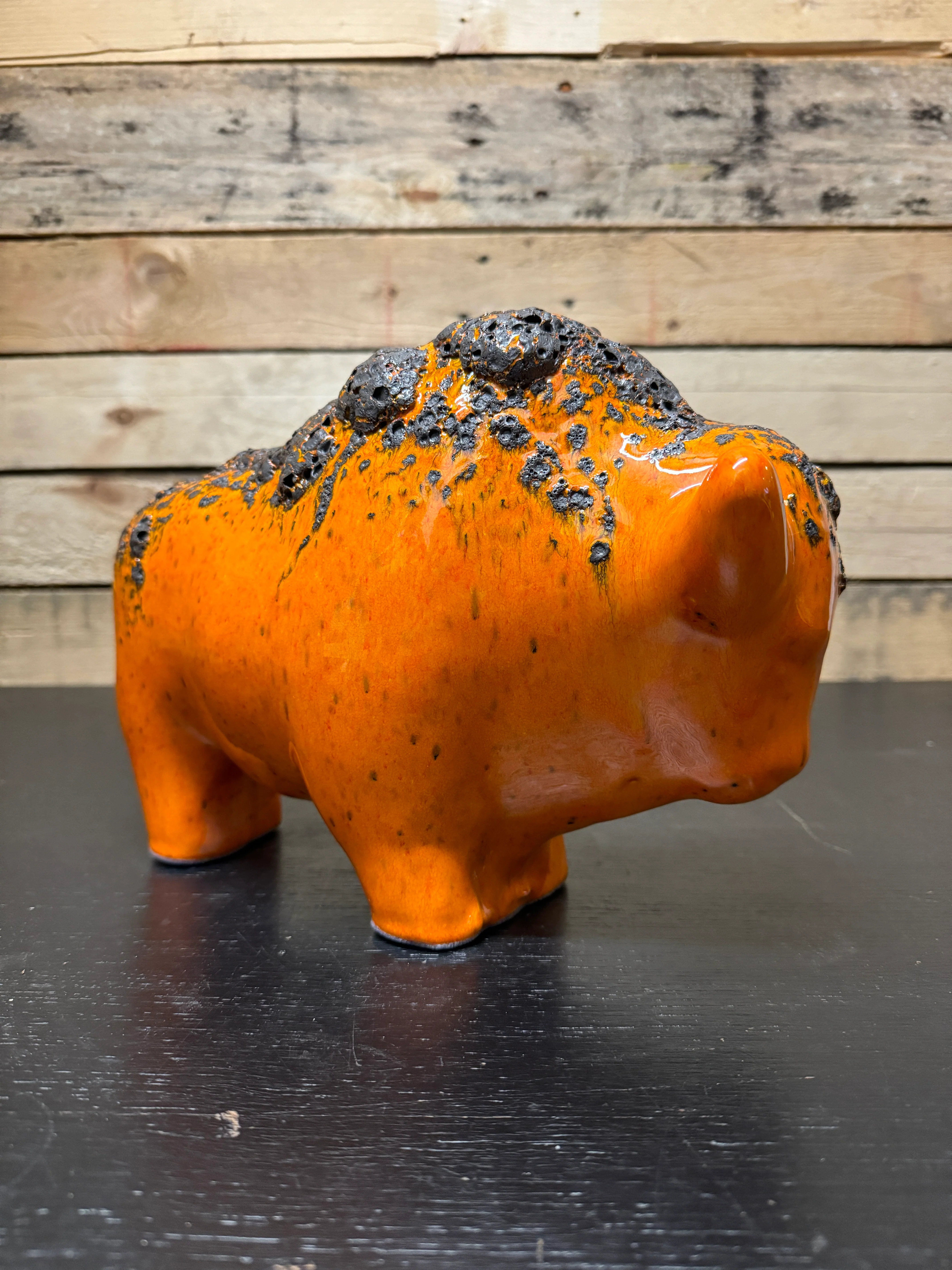 Otto Keramik Large Ceramic Bison West German Pottery Fat Lava - Image 6