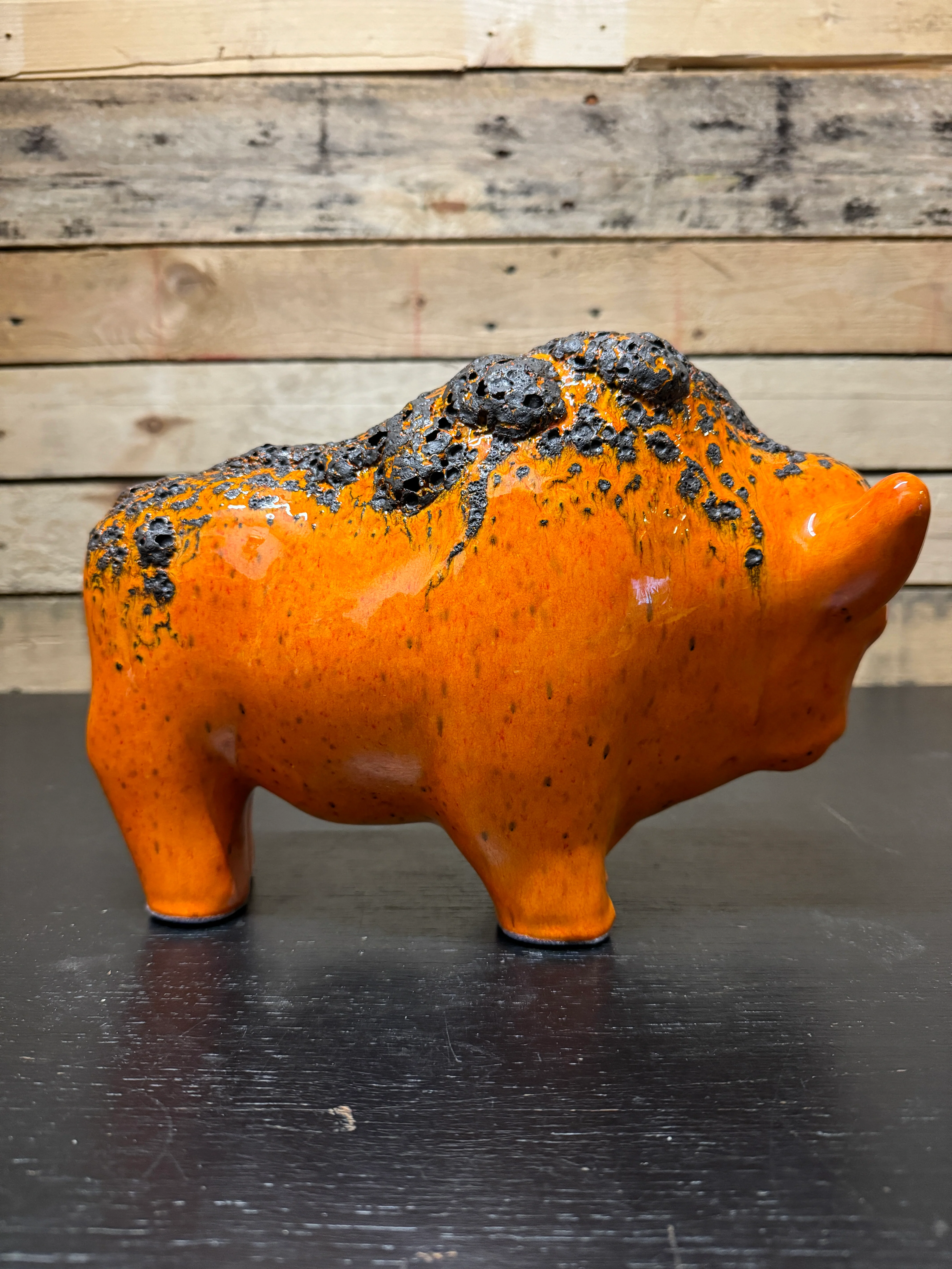 Otto Keramik Large Ceramic Bison West German Pottery Fat Lava - Image 7