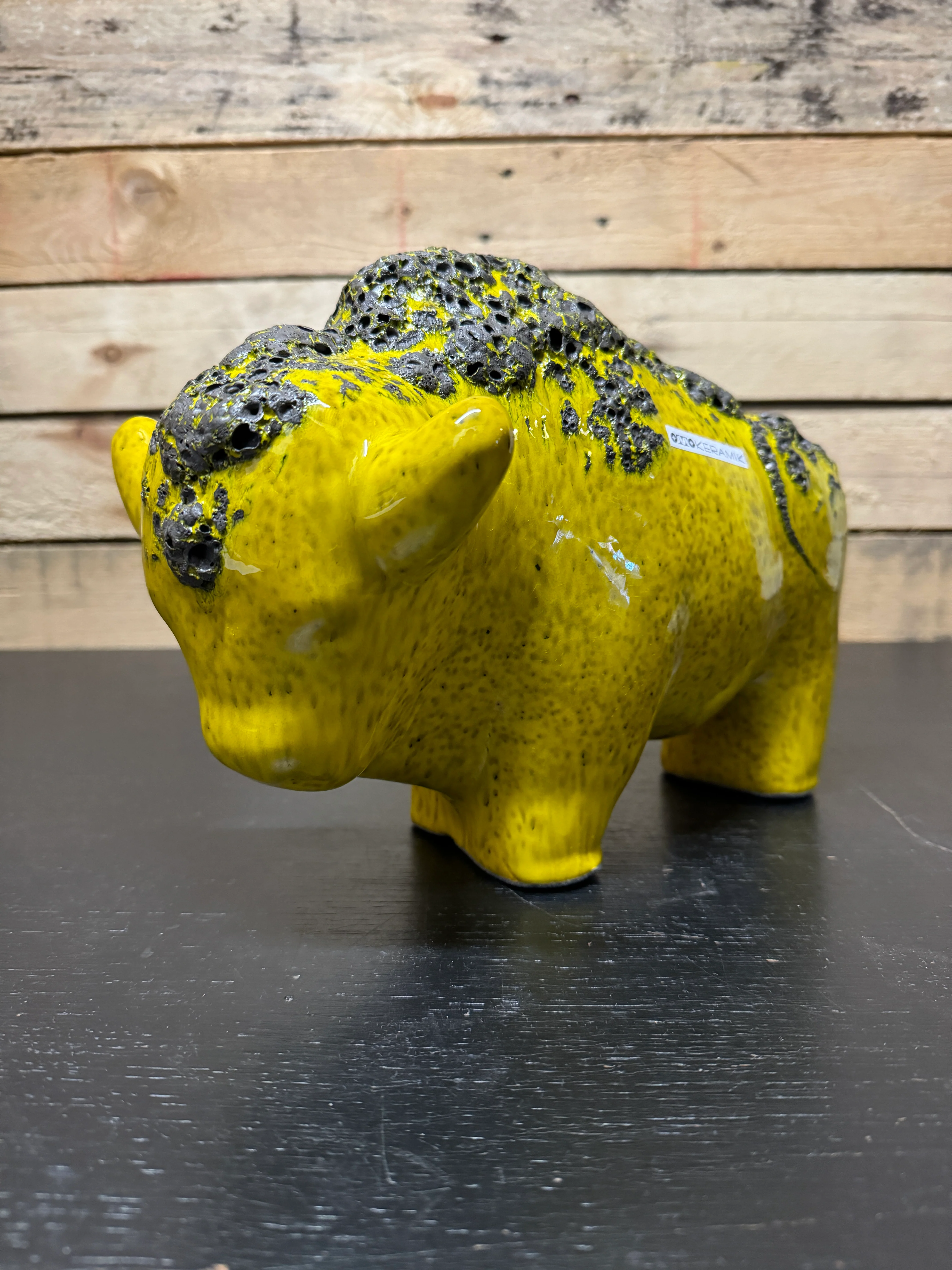 Otto Keramik Large Ceramic Bison West German Pottery Fat Lava