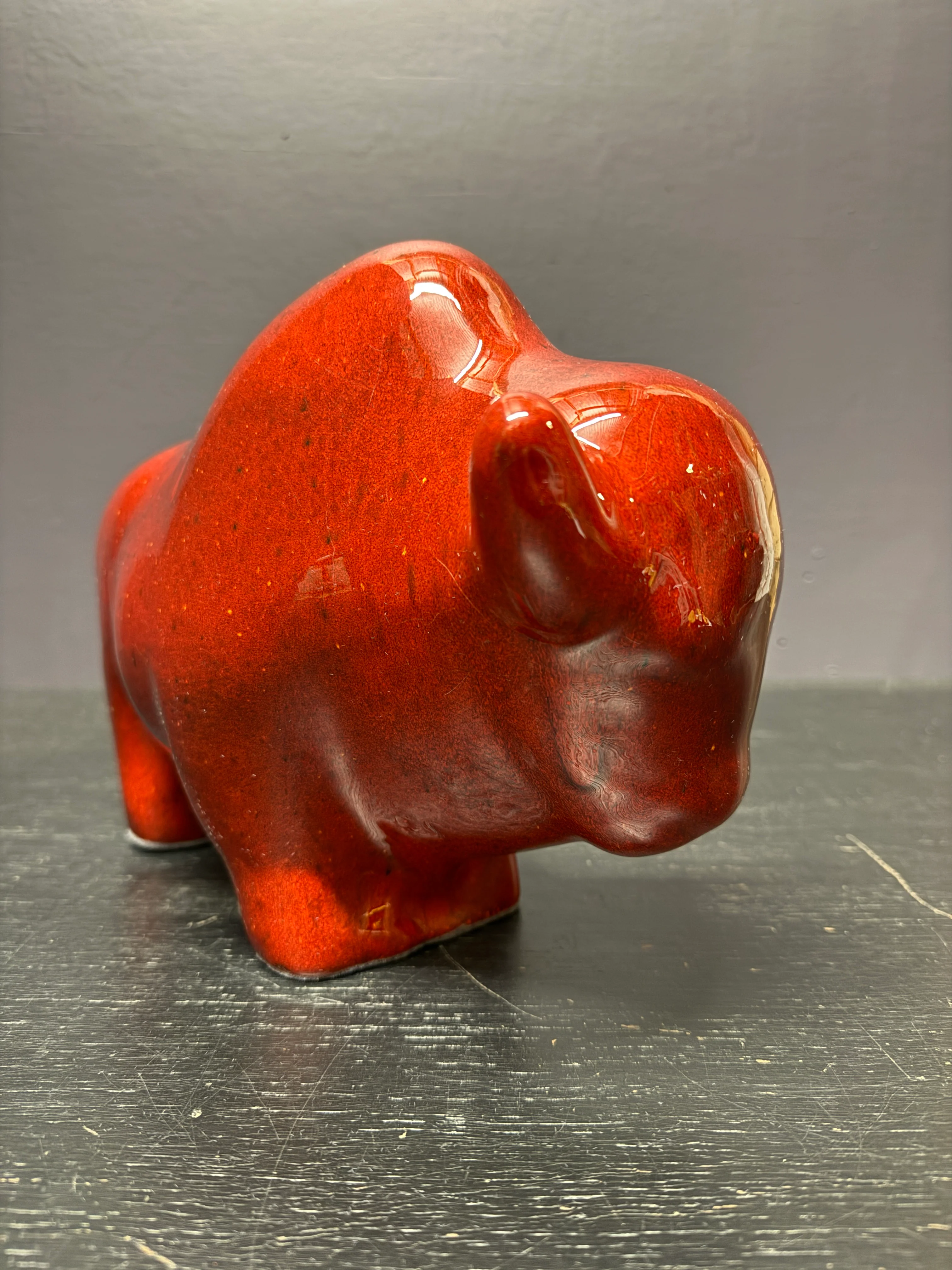 Otto Keramik Large Ceramic Bison West German Pottery Fat Lava - Image 5
