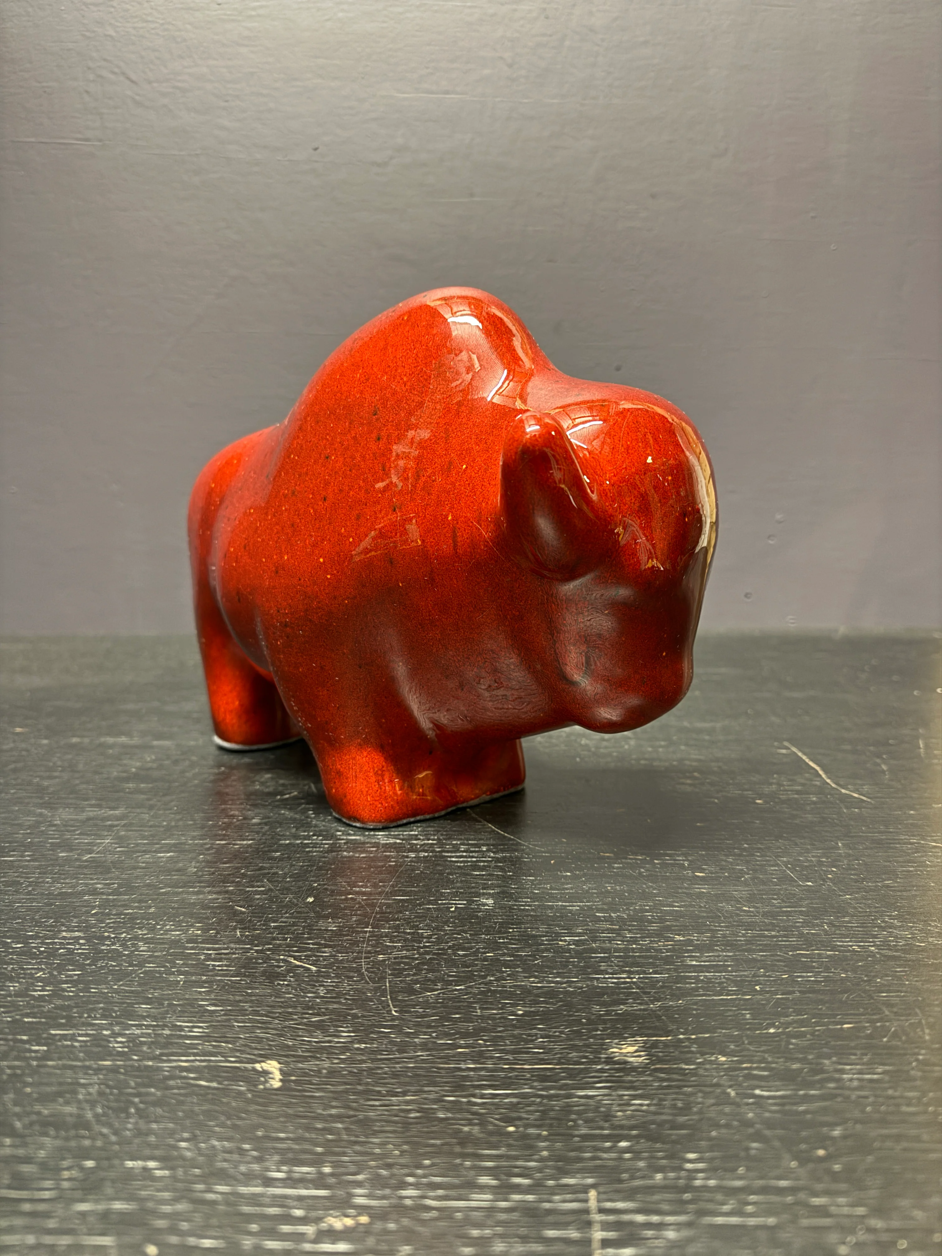 Otto Keramik Large Ceramic Bison West German Pottery Fat Lava - Image 6