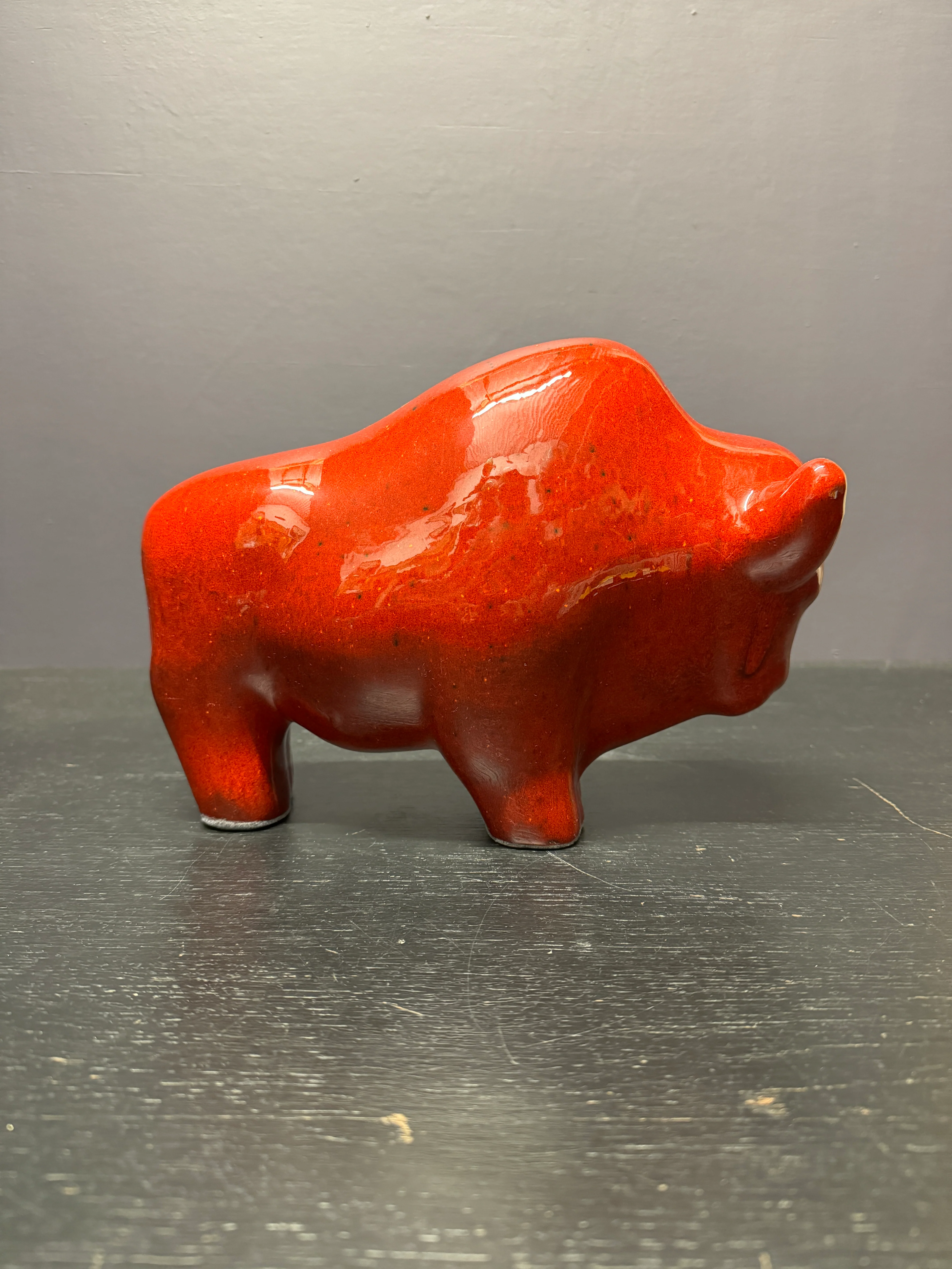 Otto Keramik Large Ceramic Bison West German Pottery Fat Lava - Image 7