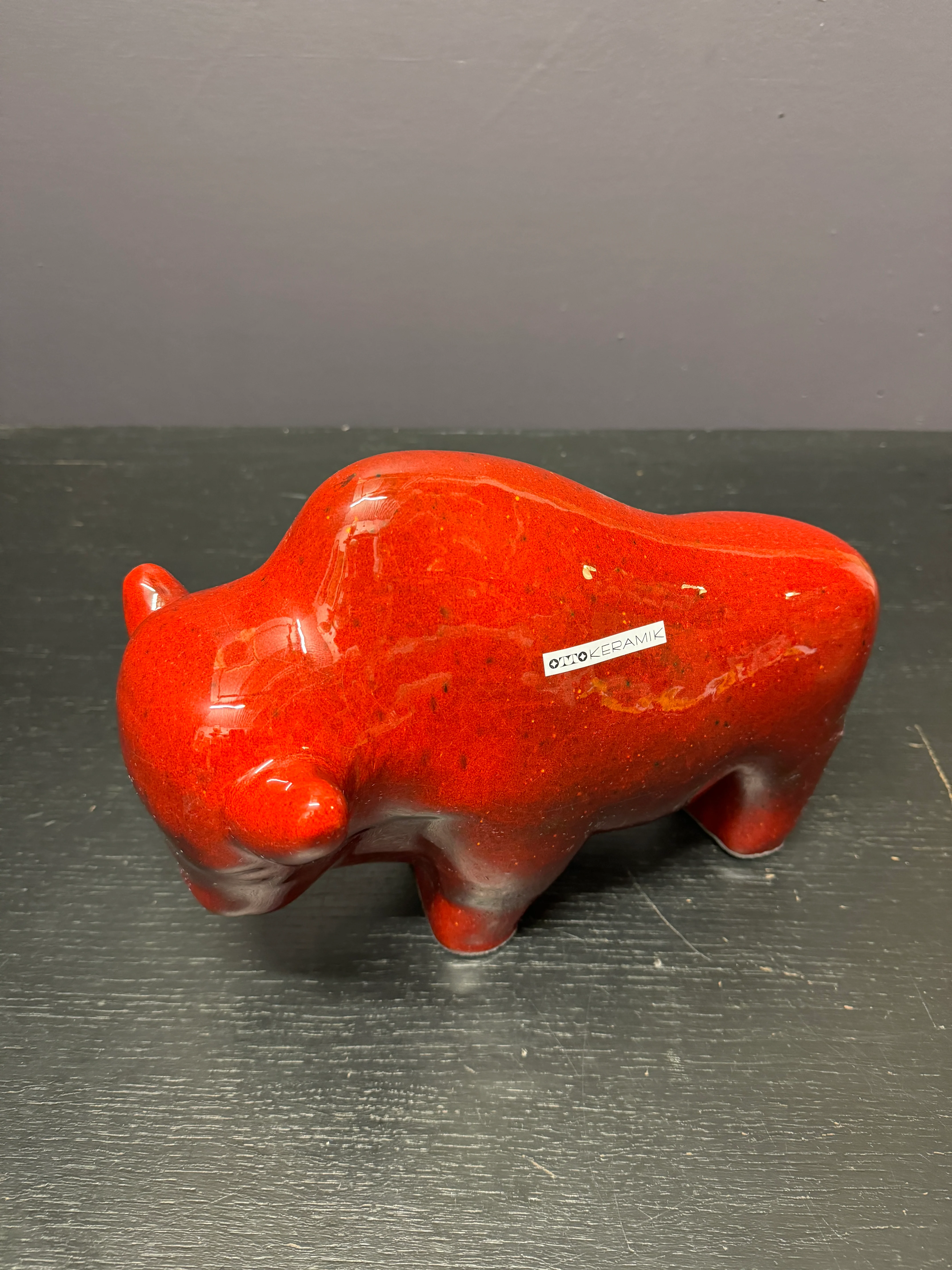Otto Keramik Large Ceramic Bison West German Pottery Fat Lava - Image 8
