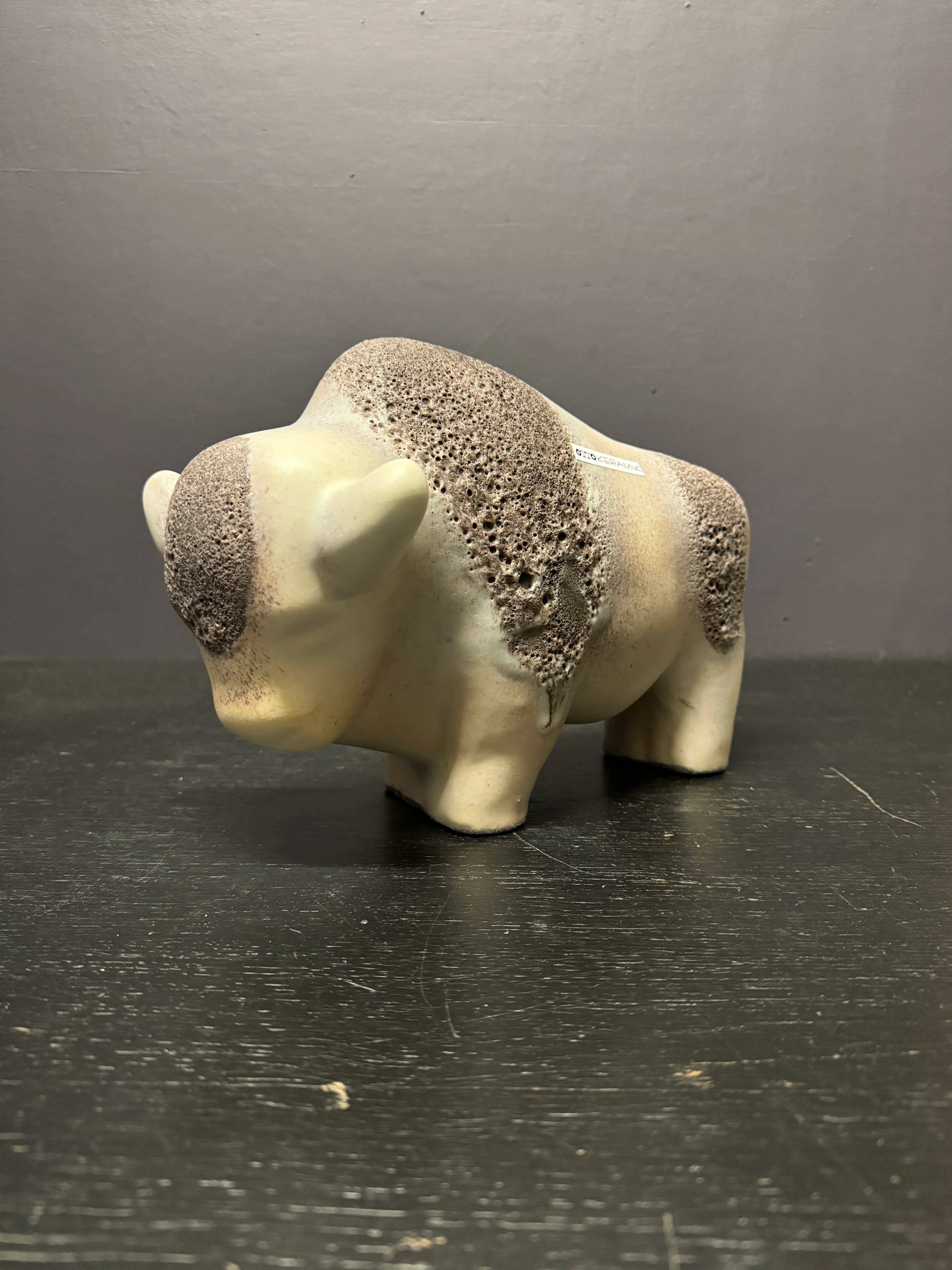 Otto Keramik Large Ceramic Bison West German Pottery Fat Lava - Image 2
