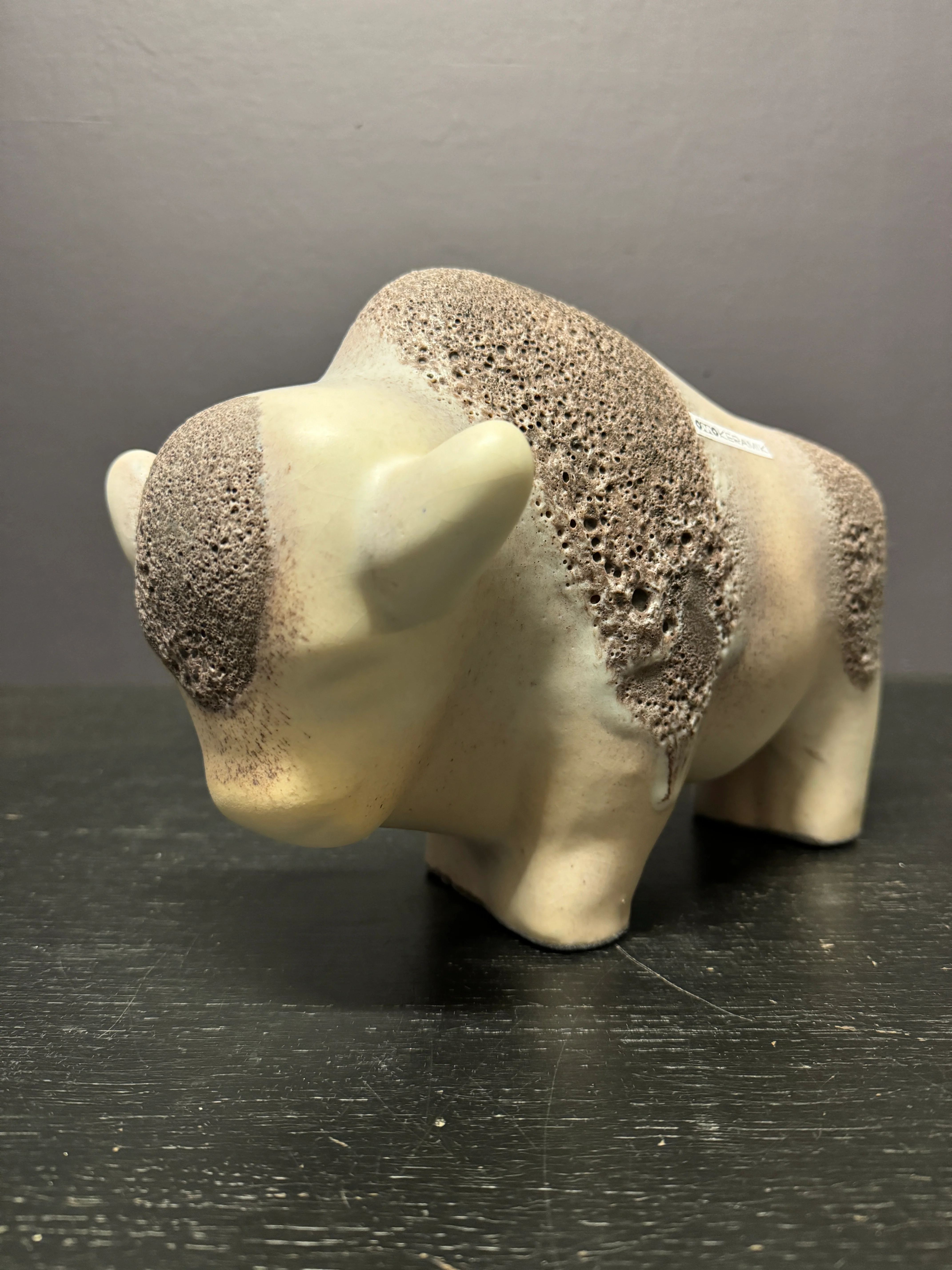Otto Keramik Large Ceramic Bison West German Pottery Fat Lava - Image 3