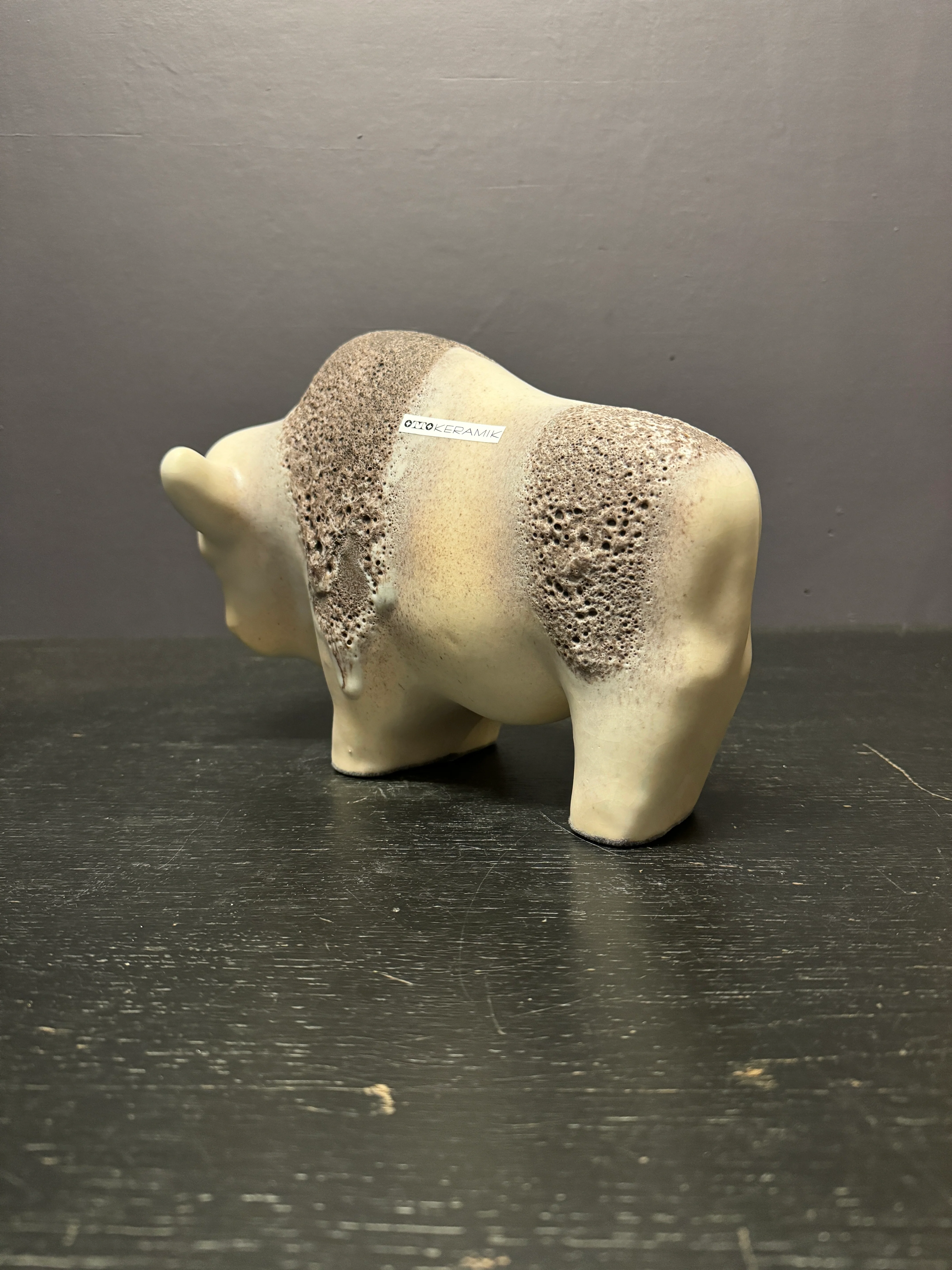Otto Keramik Large Ceramic Bison West German Pottery Fat Lava - Image 9