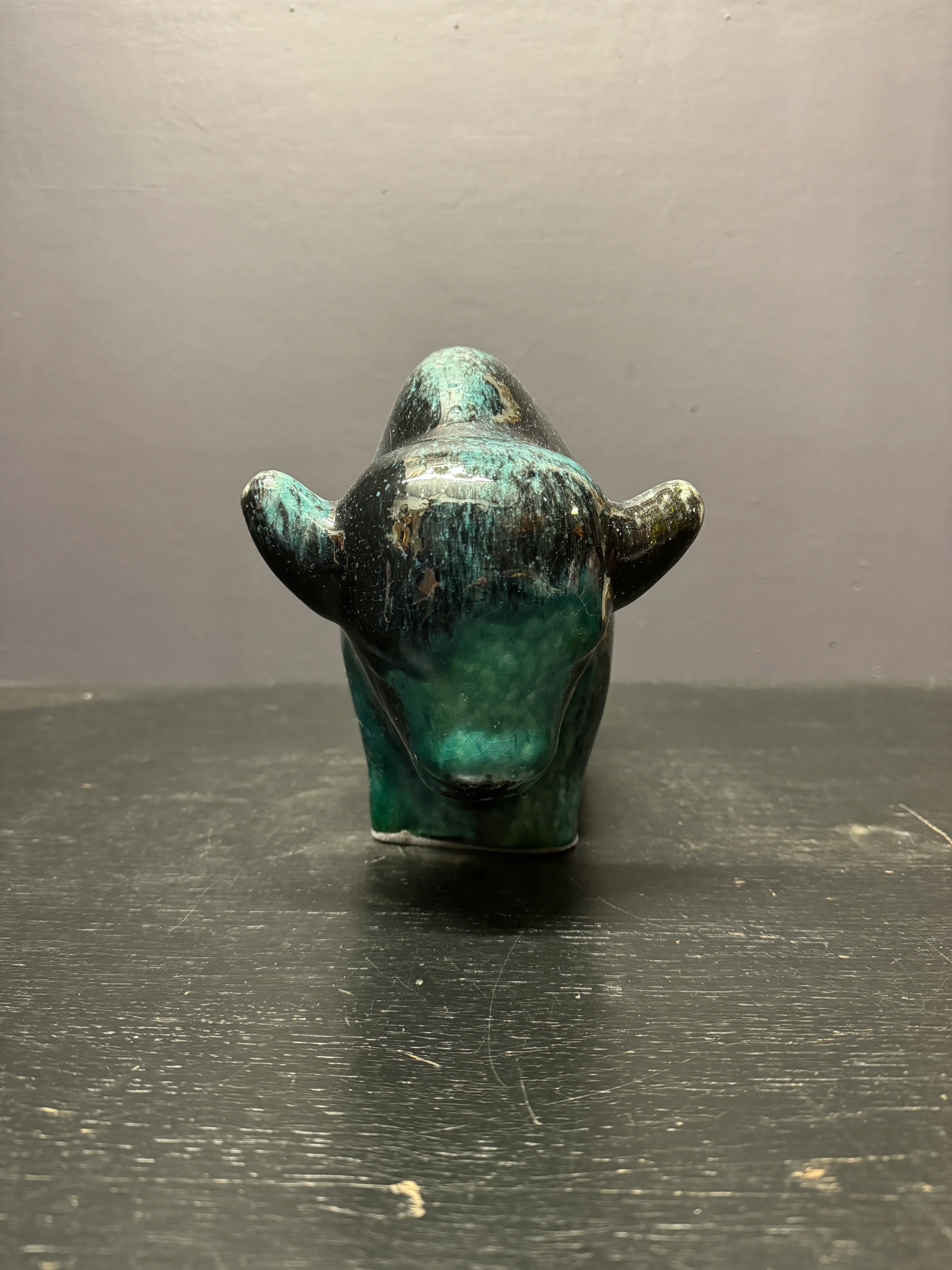 Otto Keramik Large Ceramic Bison West German Pottery Fat Lava - Image 4