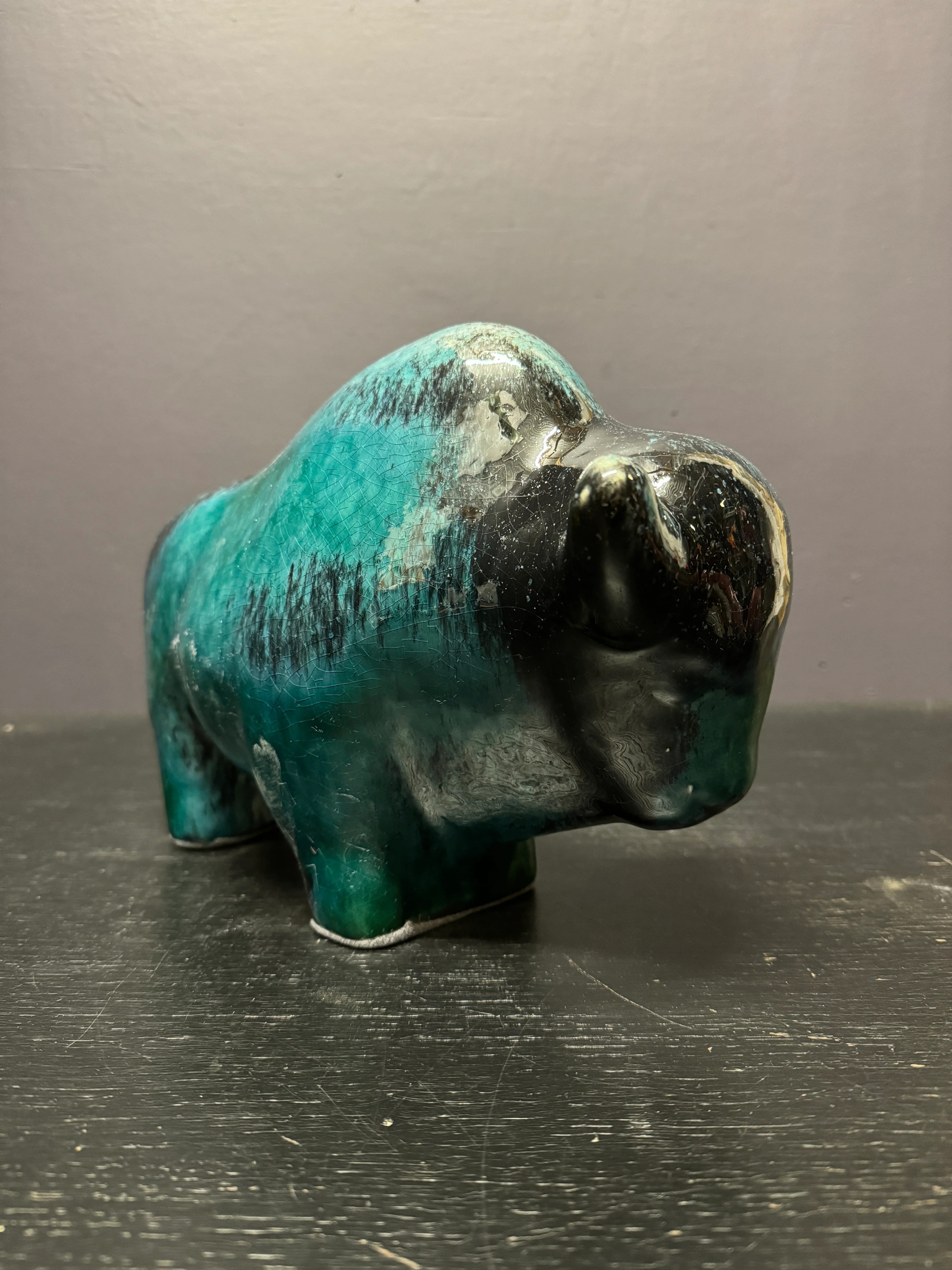 Otto Keramik Large Ceramic Bison West German Pottery Fat Lava - Image 5