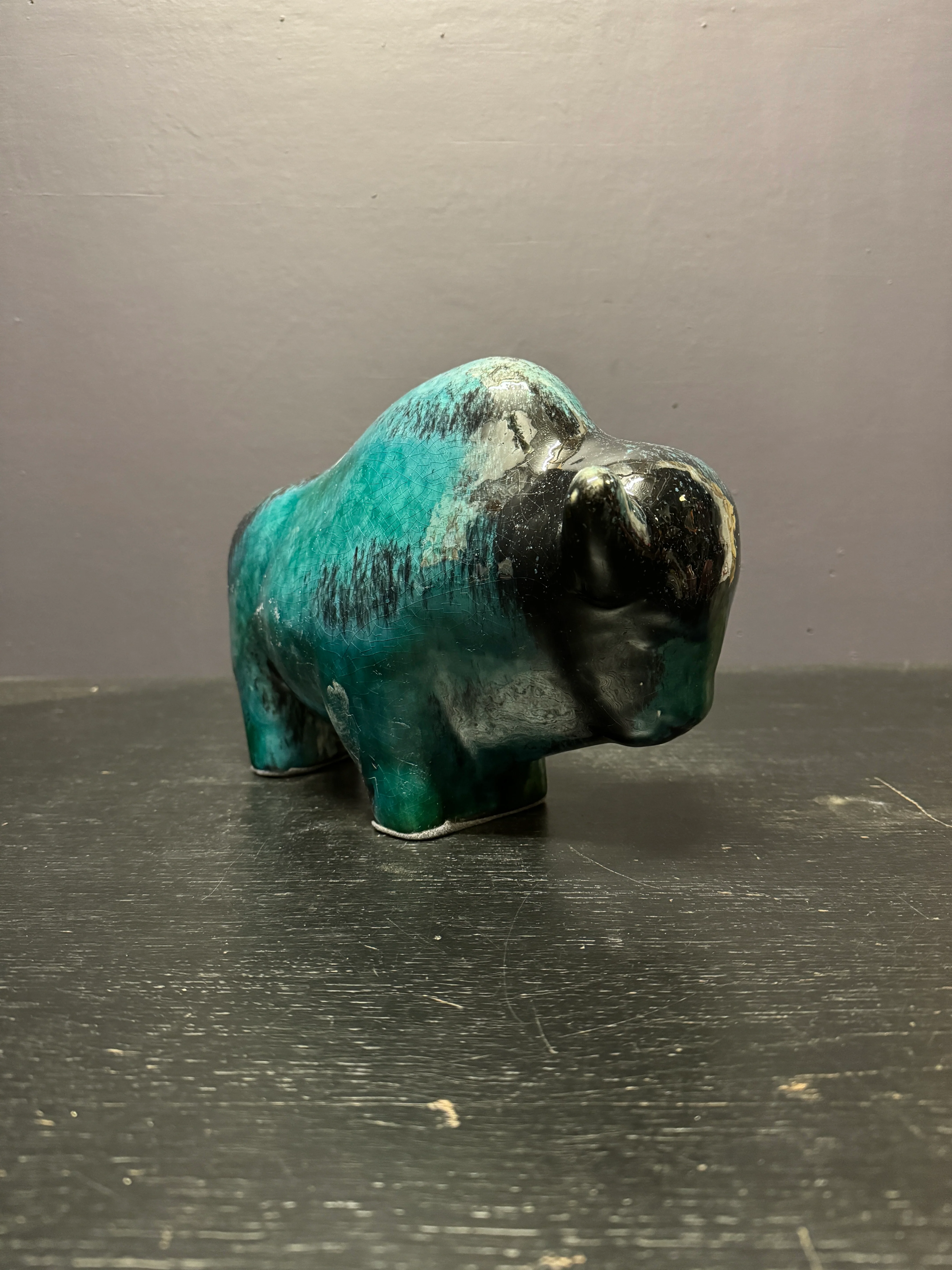 Otto Keramik Large Ceramic Bison West German Pottery Fat Lava - Image 6