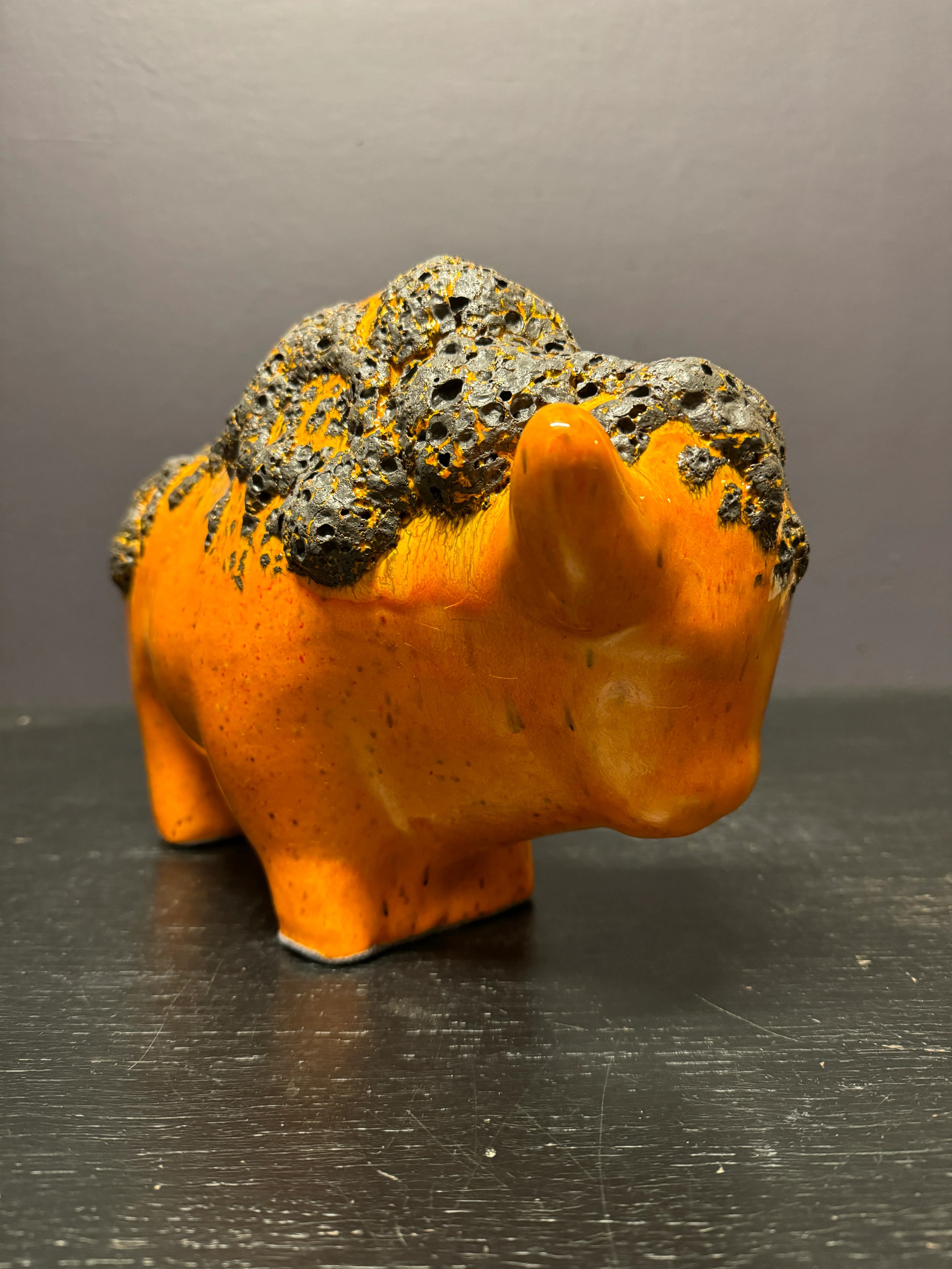Otto Keramik Large Ceramic Bison West German Pottery Fat Lava - Image 5