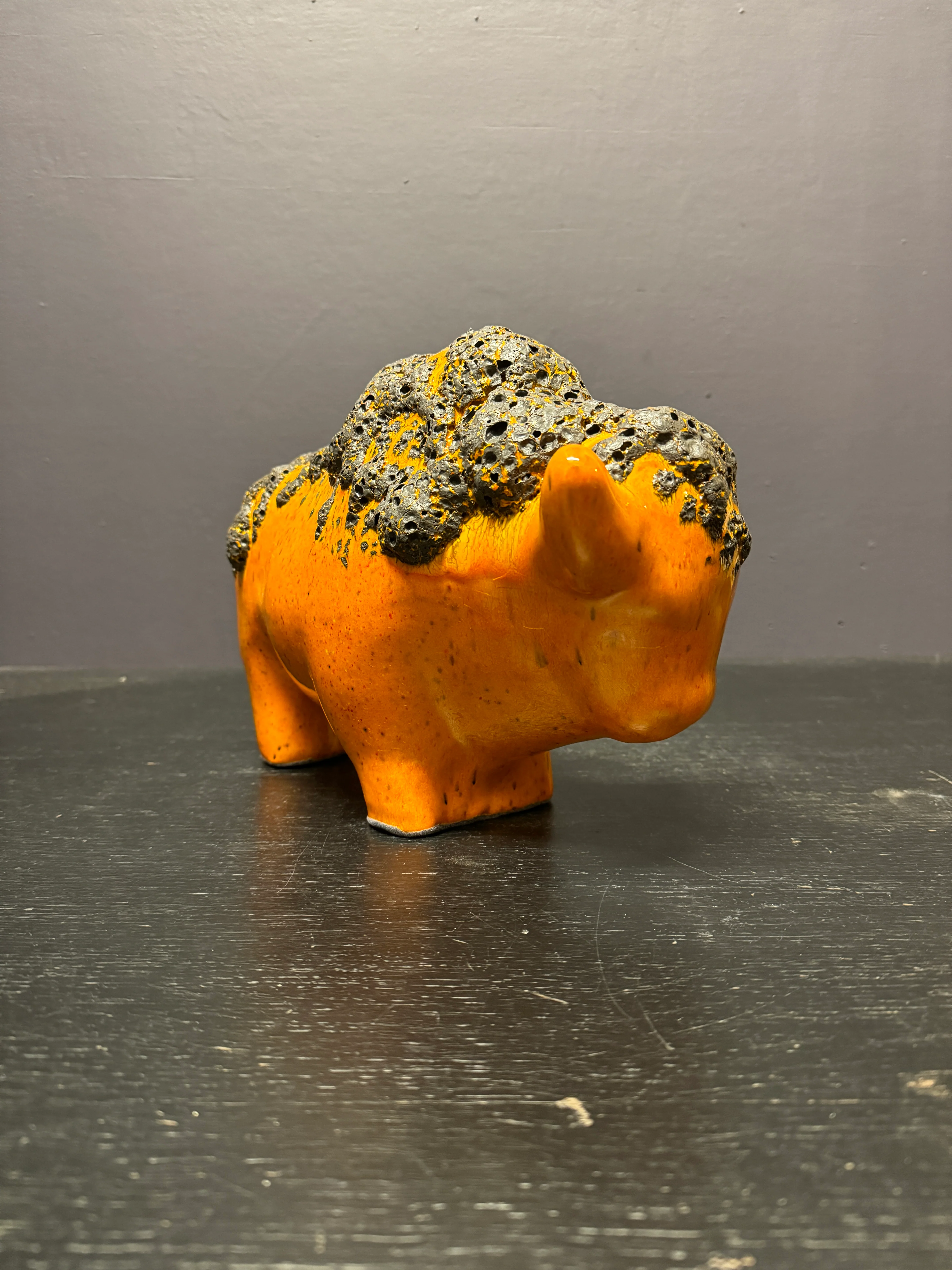 Otto Keramik Large Ceramic Bison West German Pottery Fat Lava - Image 6