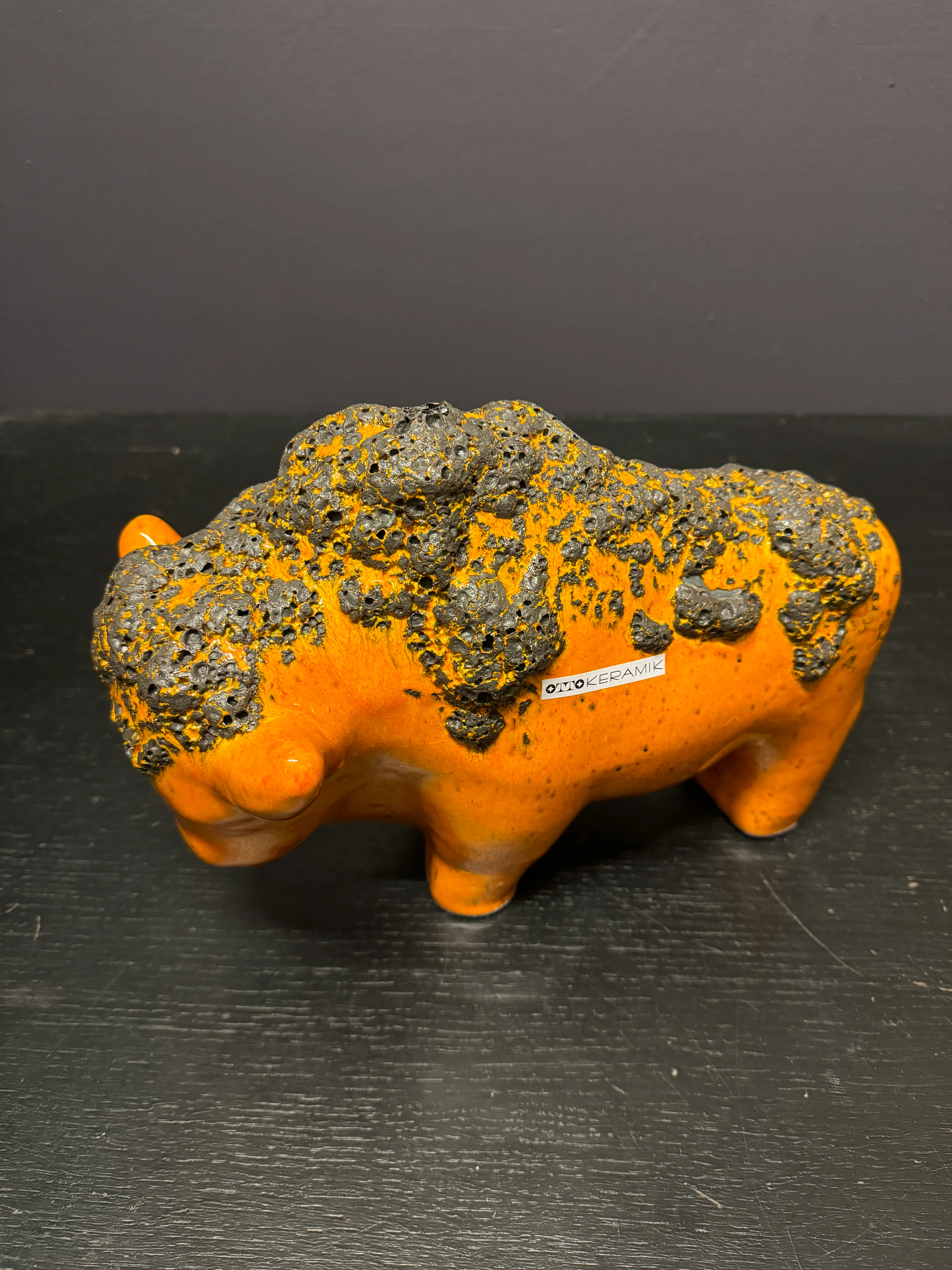 Otto Keramik Large Ceramic Bison West German Pottery Fat Lava - Image 8