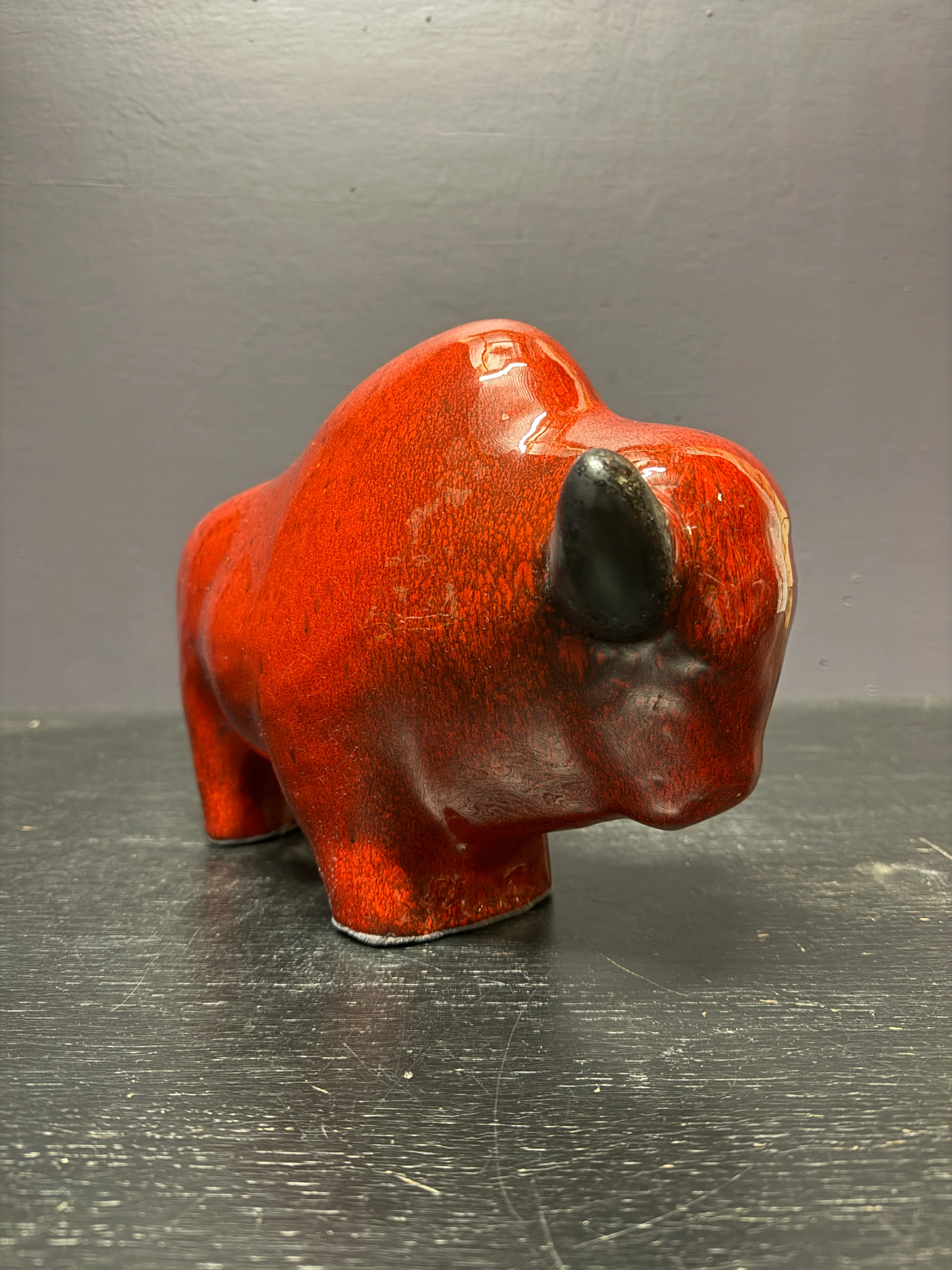 Otto Keramik Large Ceramic Bison West German Pottery Fat Lava - Image 5