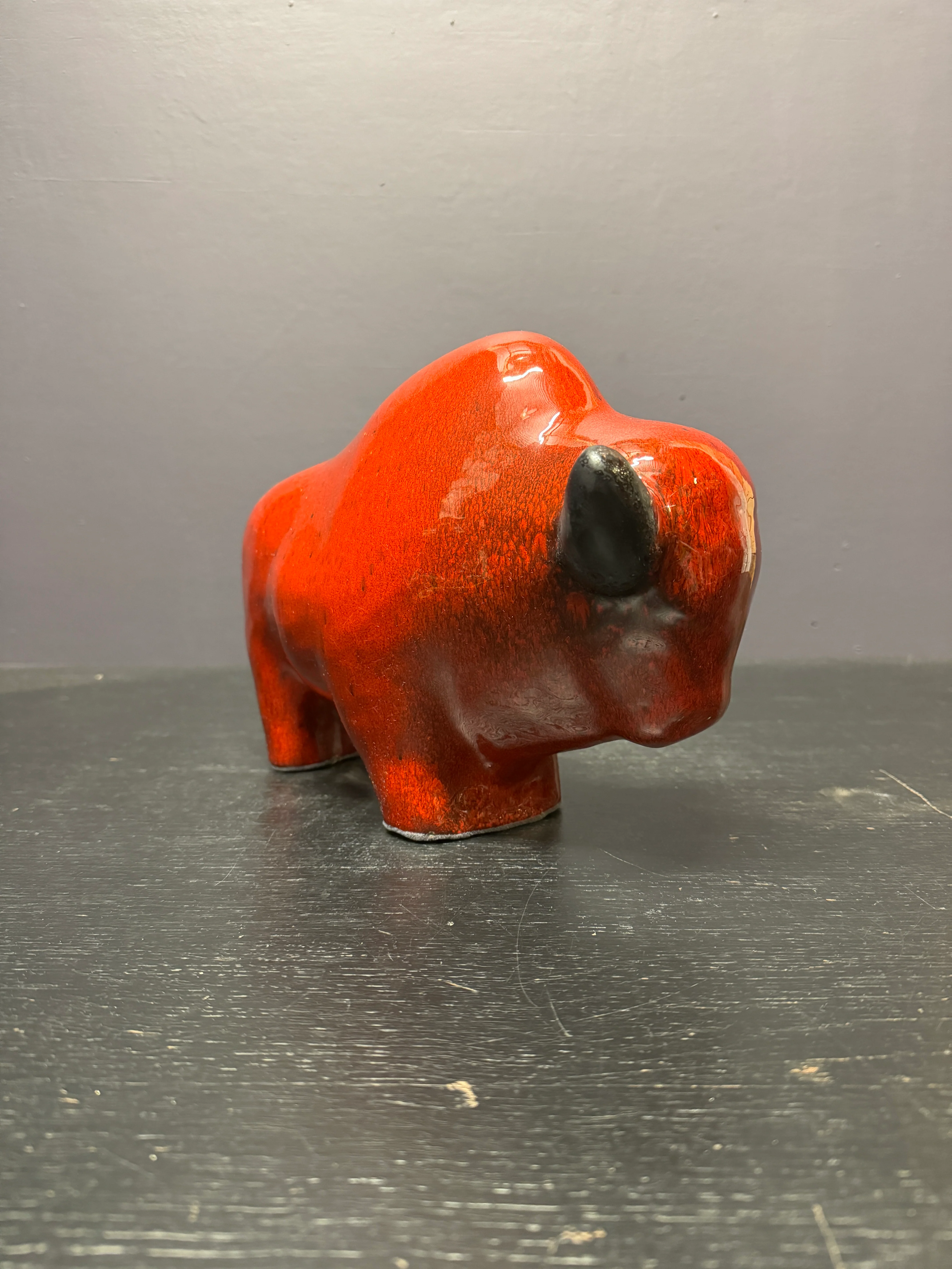 Otto Keramik Large Ceramic Bison West German Pottery Fat Lava - Image 6