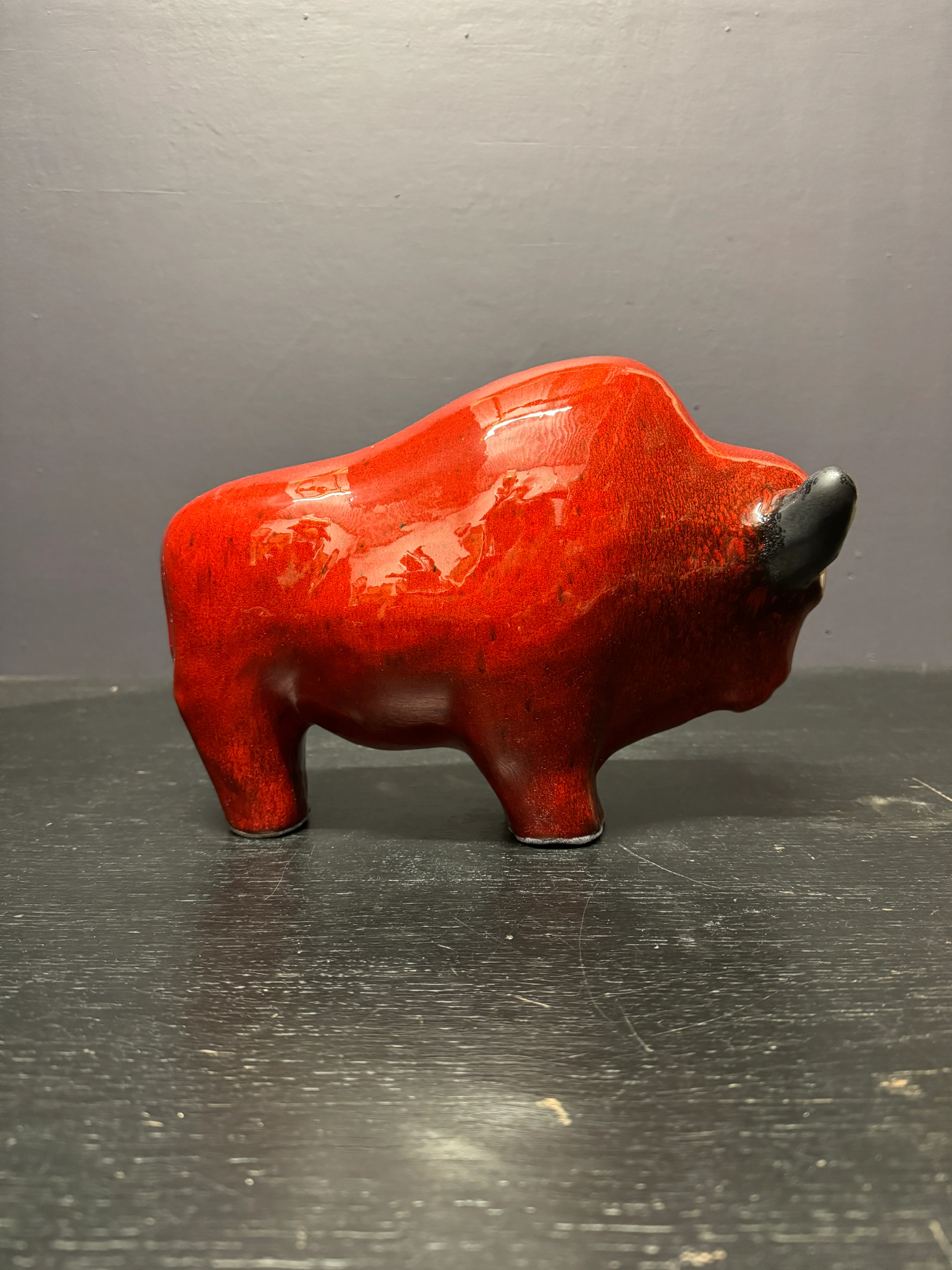 Otto Keramik Large Ceramic Bison West German Pottery Fat Lava - Image 7