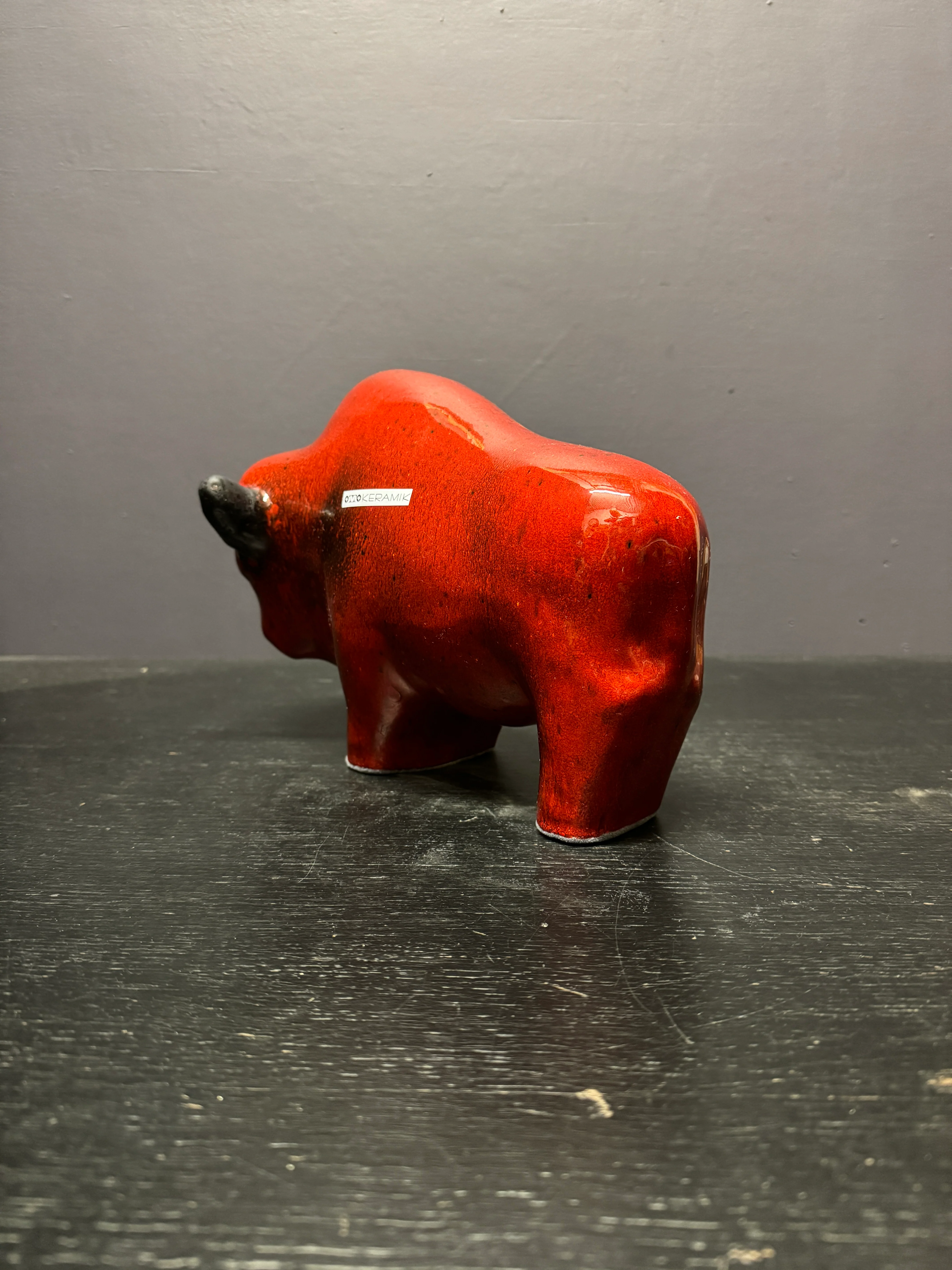 Otto Keramik Large Ceramic Bison West German Pottery Fat Lava - Image 9