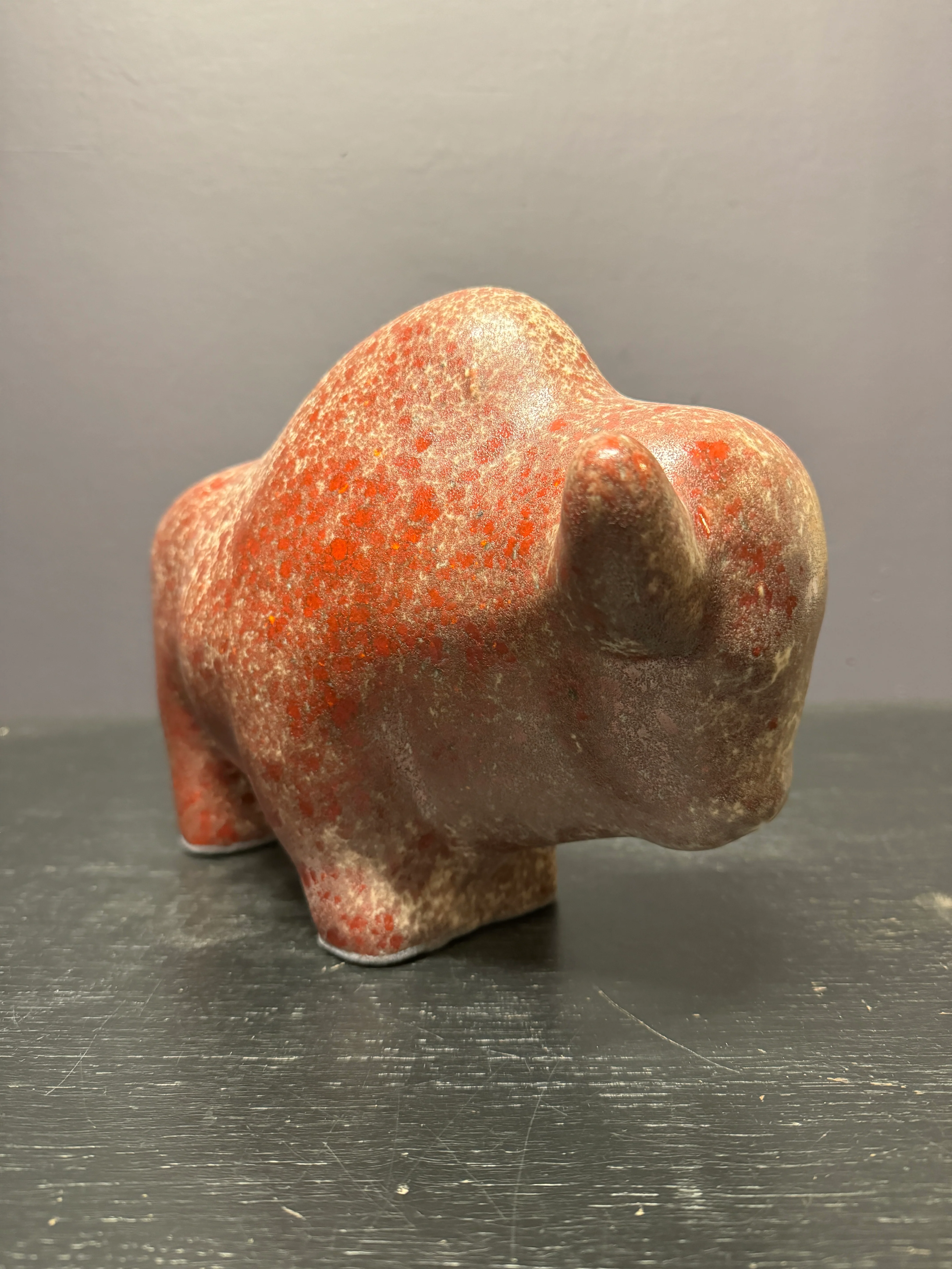 Otto Keramik Large Ceramic Bison West German Pottery Fat Lava - Image 5
