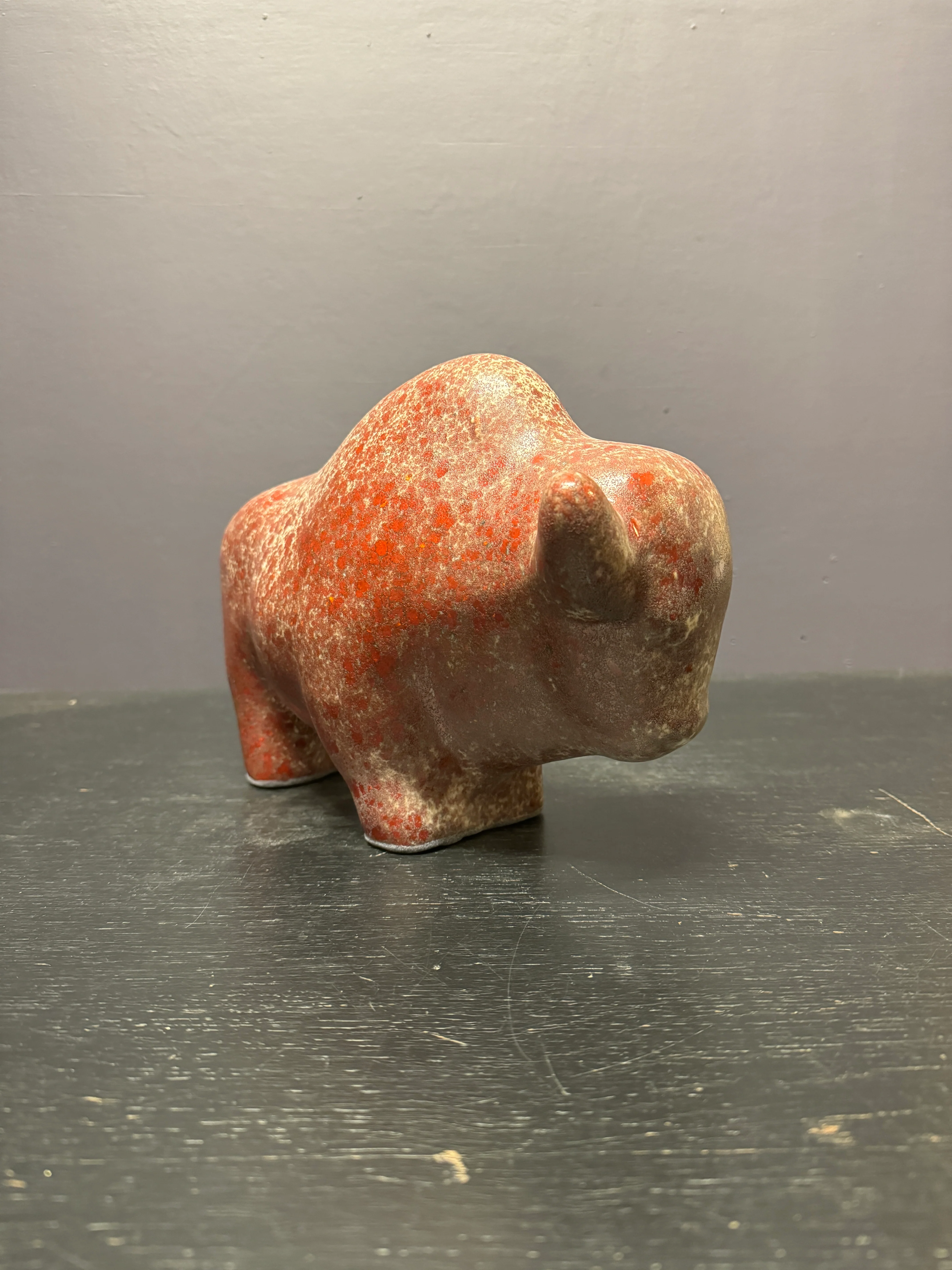 Otto Keramik Large Ceramic Bison West German Pottery Fat Lava - Image 6