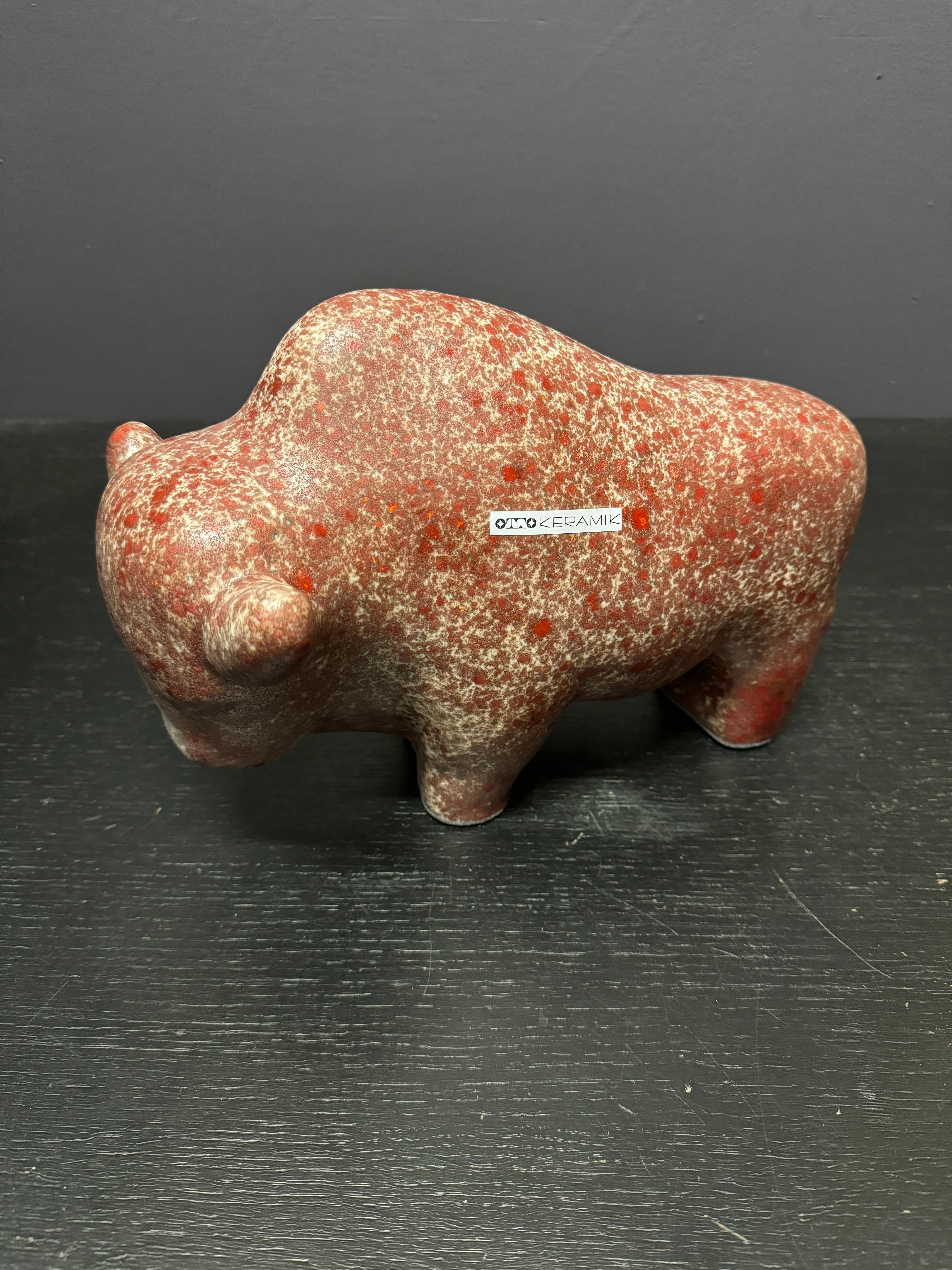 Otto Keramik Large Ceramic Bison West German Pottery Fat Lava - Image 8