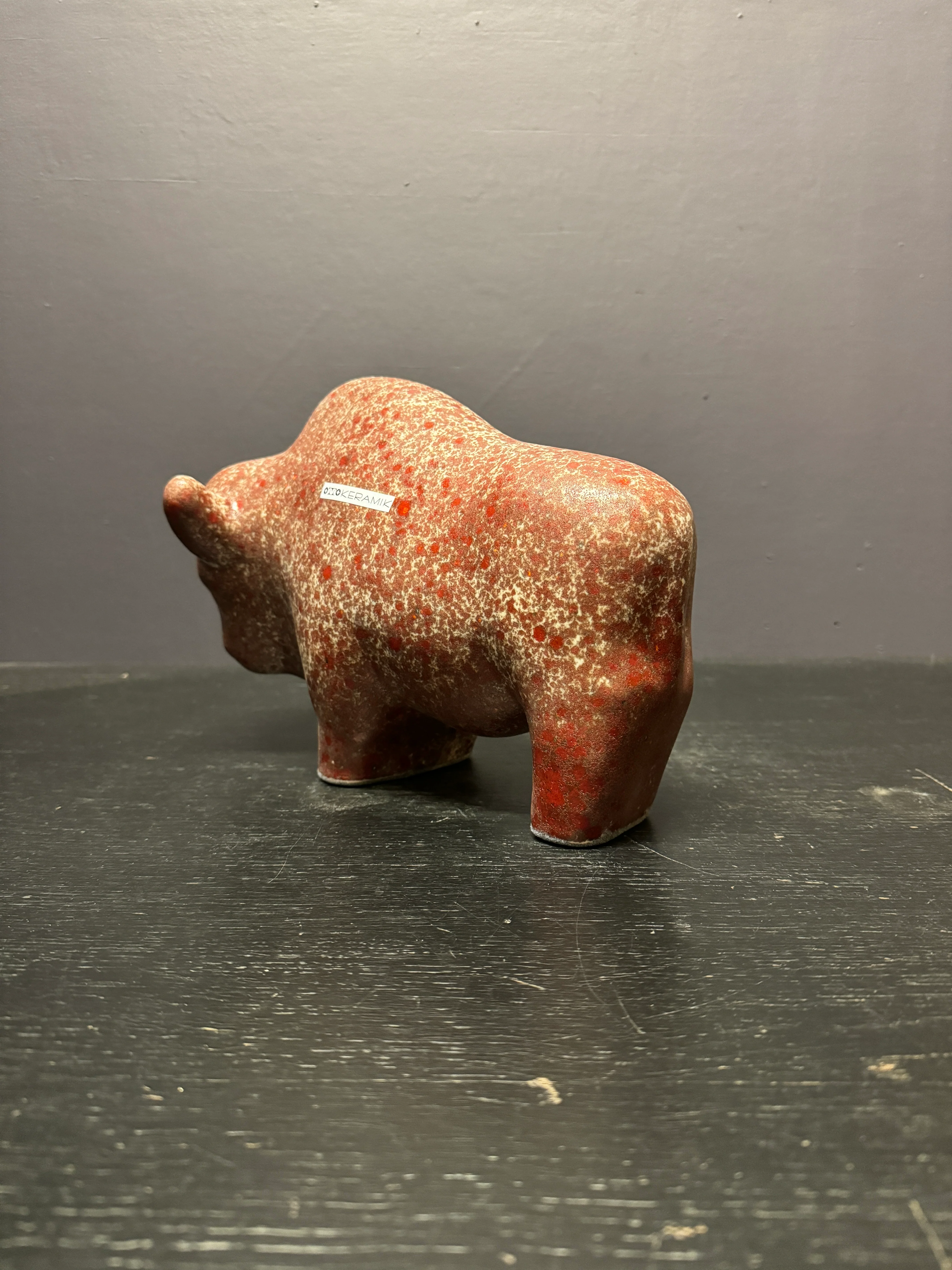 Otto Keramik Large Ceramic Bison West German Pottery Fat Lava - Image 9