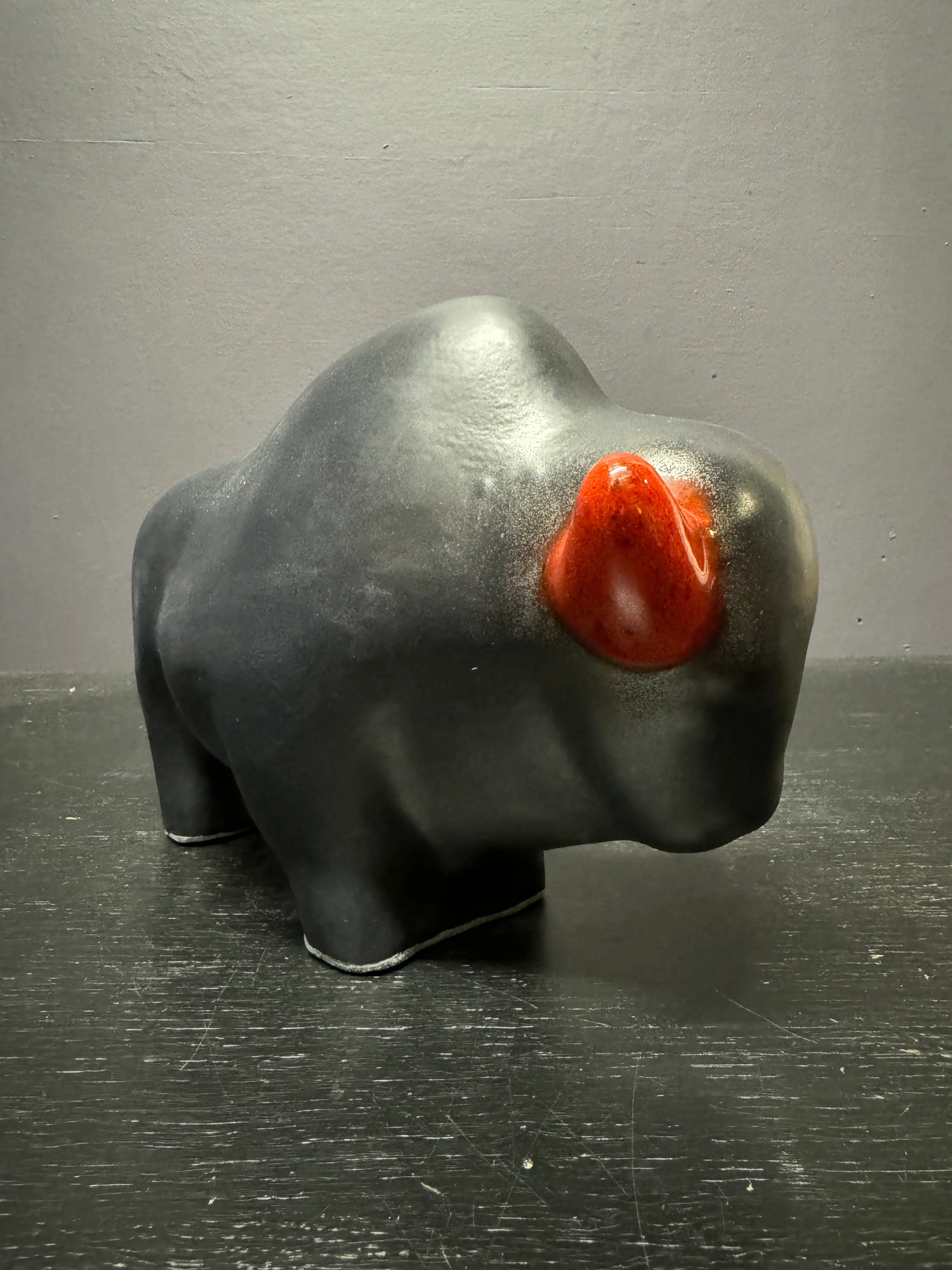Otto Keramik Large Ceramic Bison West German Pottery Fat Lava - Image 5