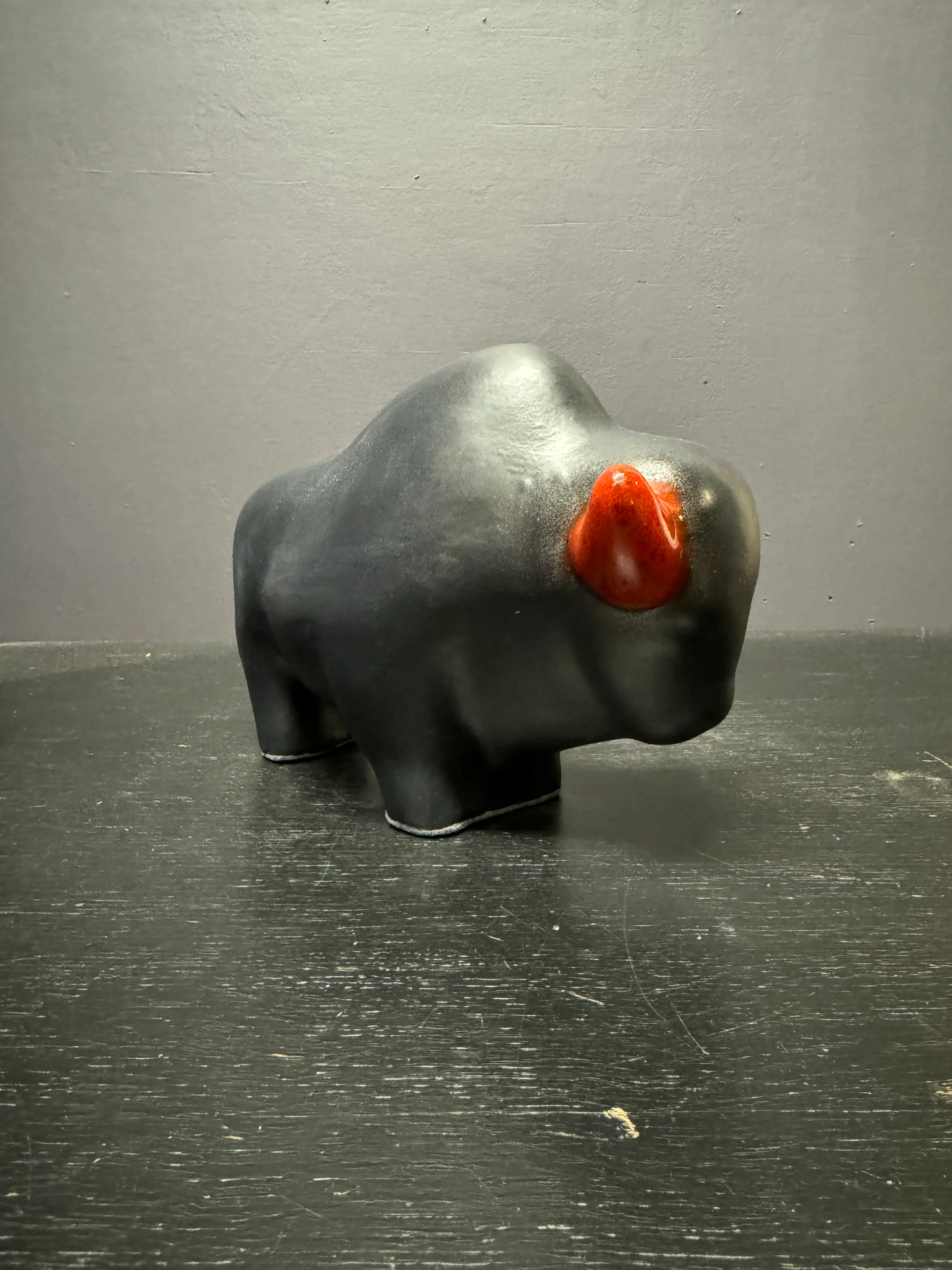Otto Keramik Large Ceramic Bison West German Pottery Fat Lava - Image 6