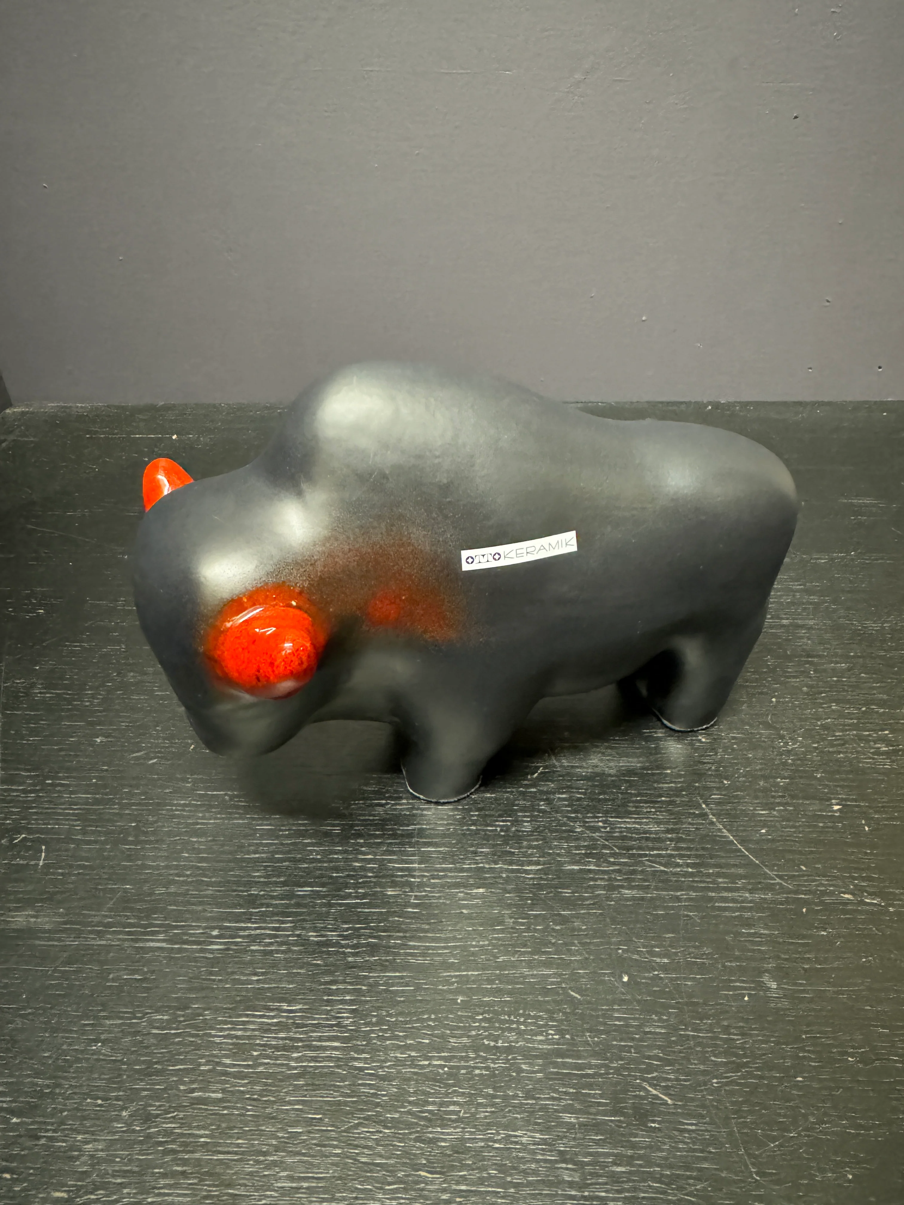 Otto Keramik Large Ceramic Bison West German Pottery Fat Lava - Image 8
