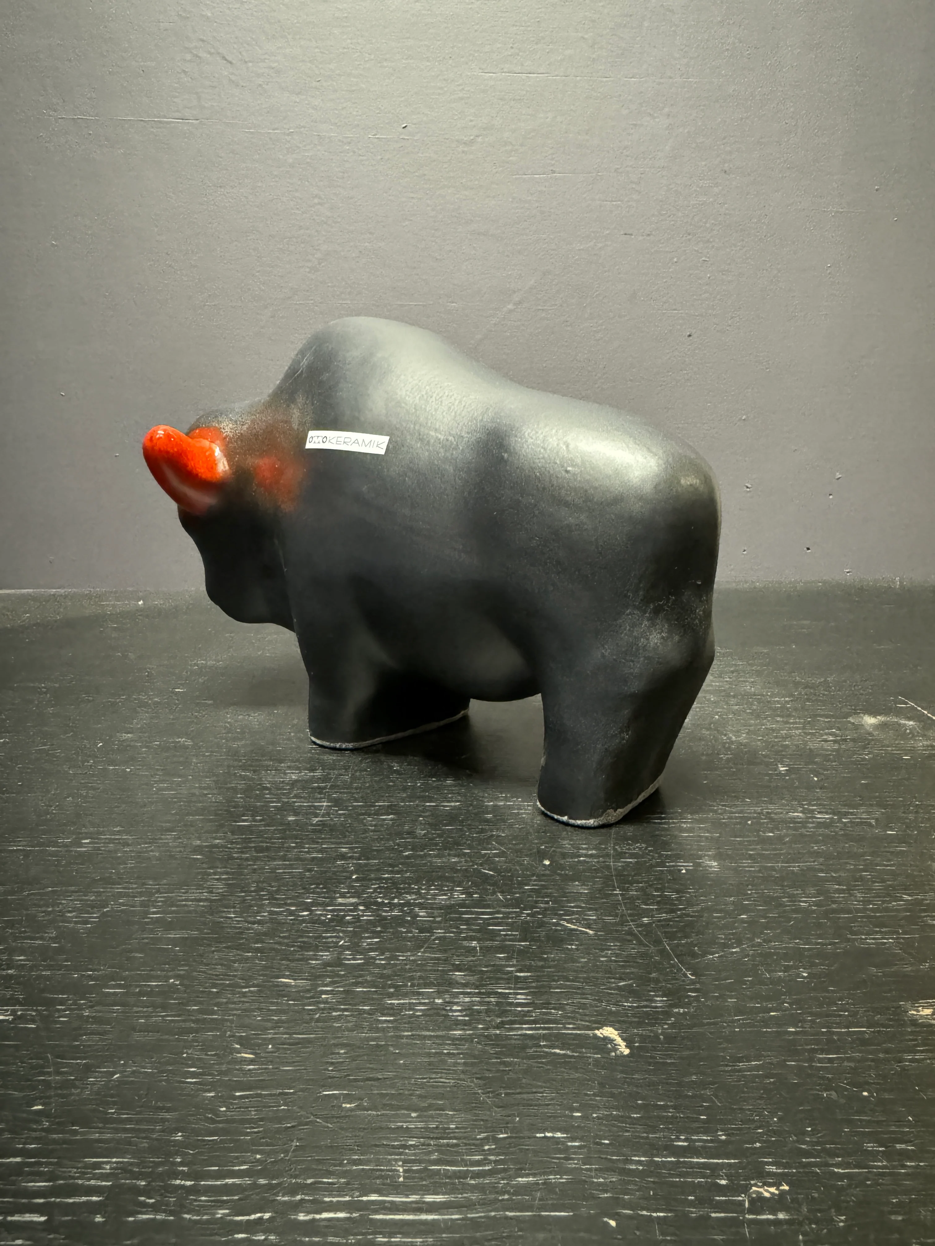 Otto Keramik Large Ceramic Bison West German Pottery Fat Lava - Image 9