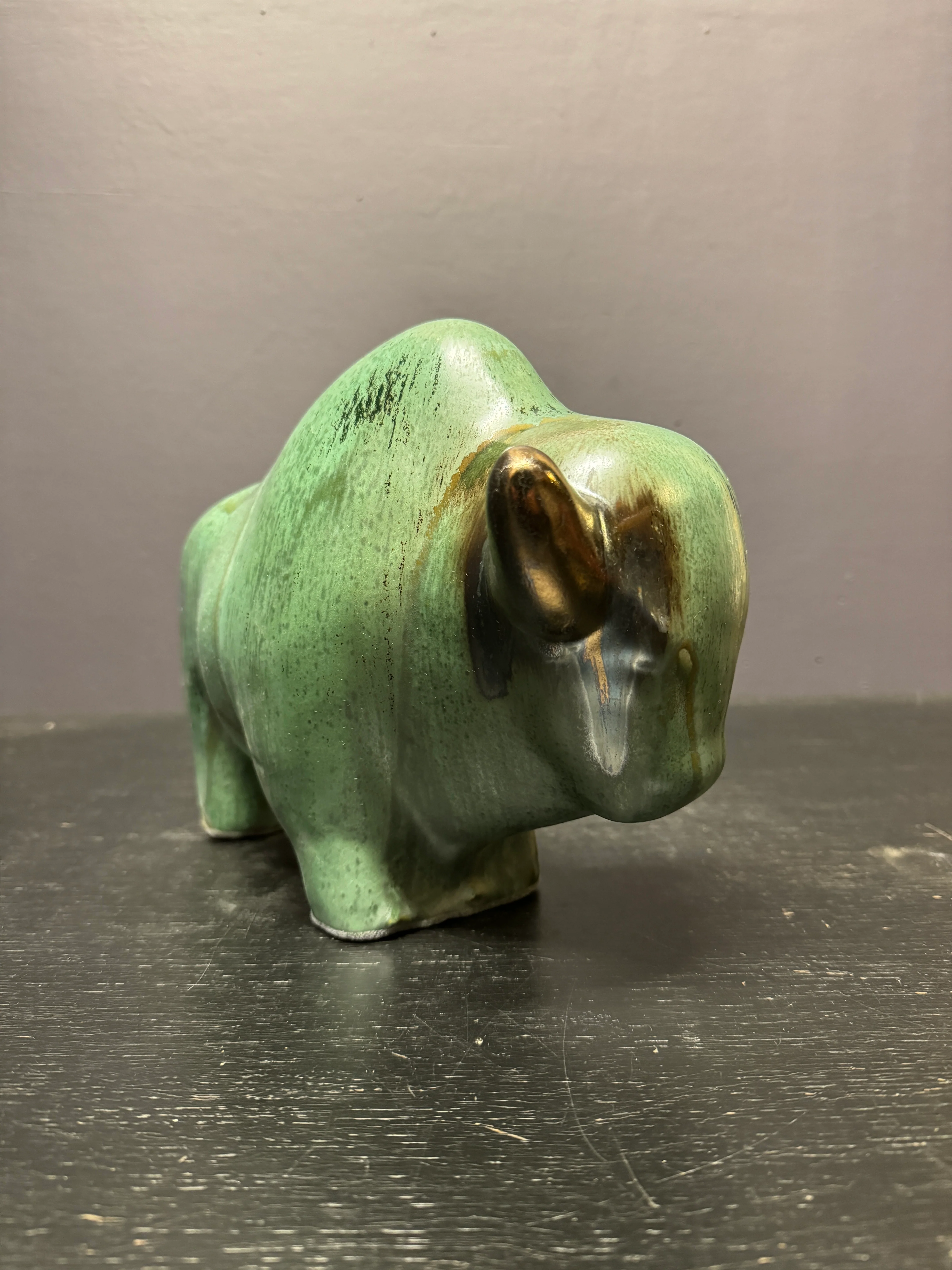 Otto Keramik Large Ceramic Bison West German Pottery Fat Lava - Image 5
