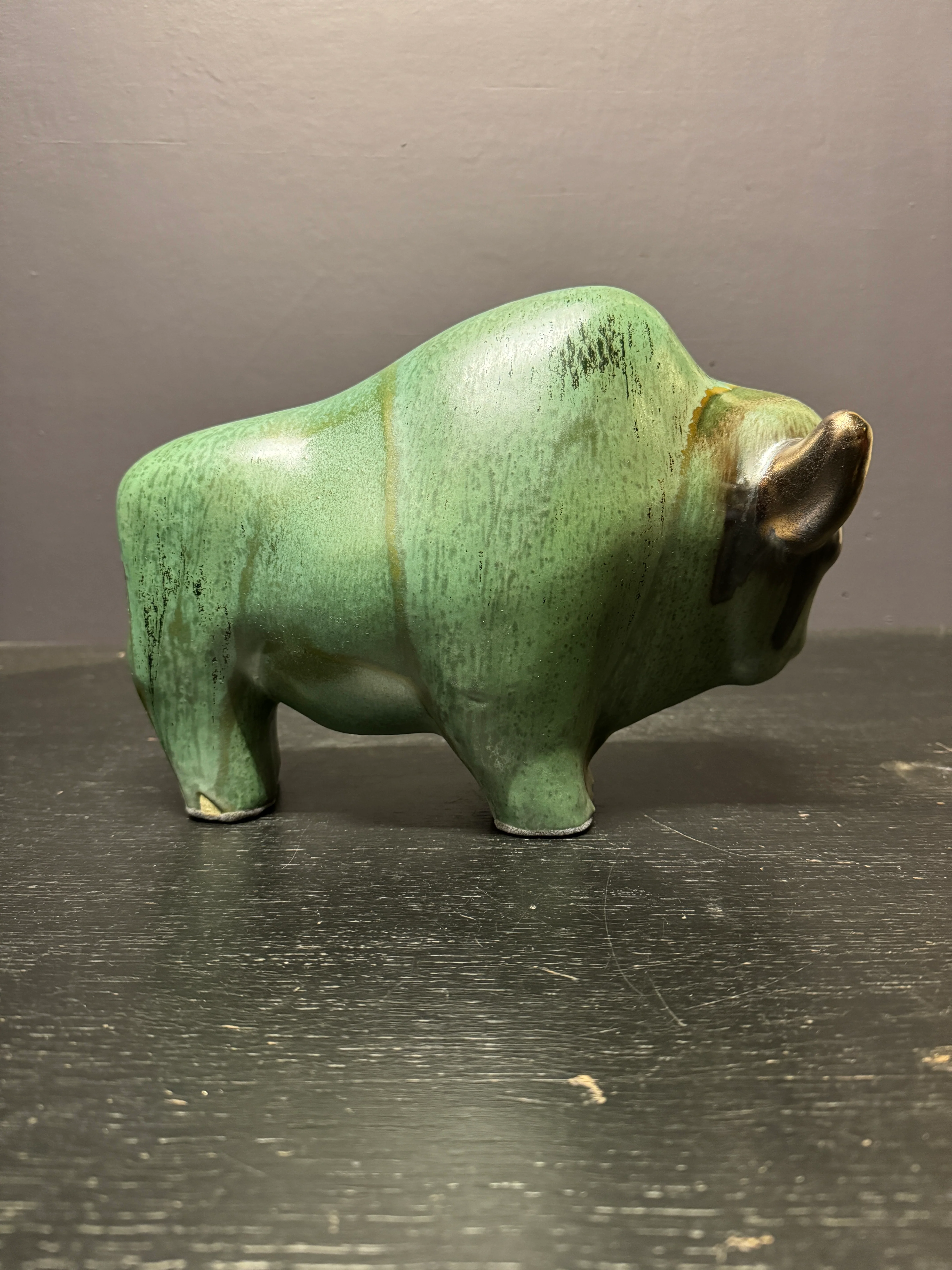 Otto Keramik Large Ceramic Bison West German Pottery Fat Lava - Image 7