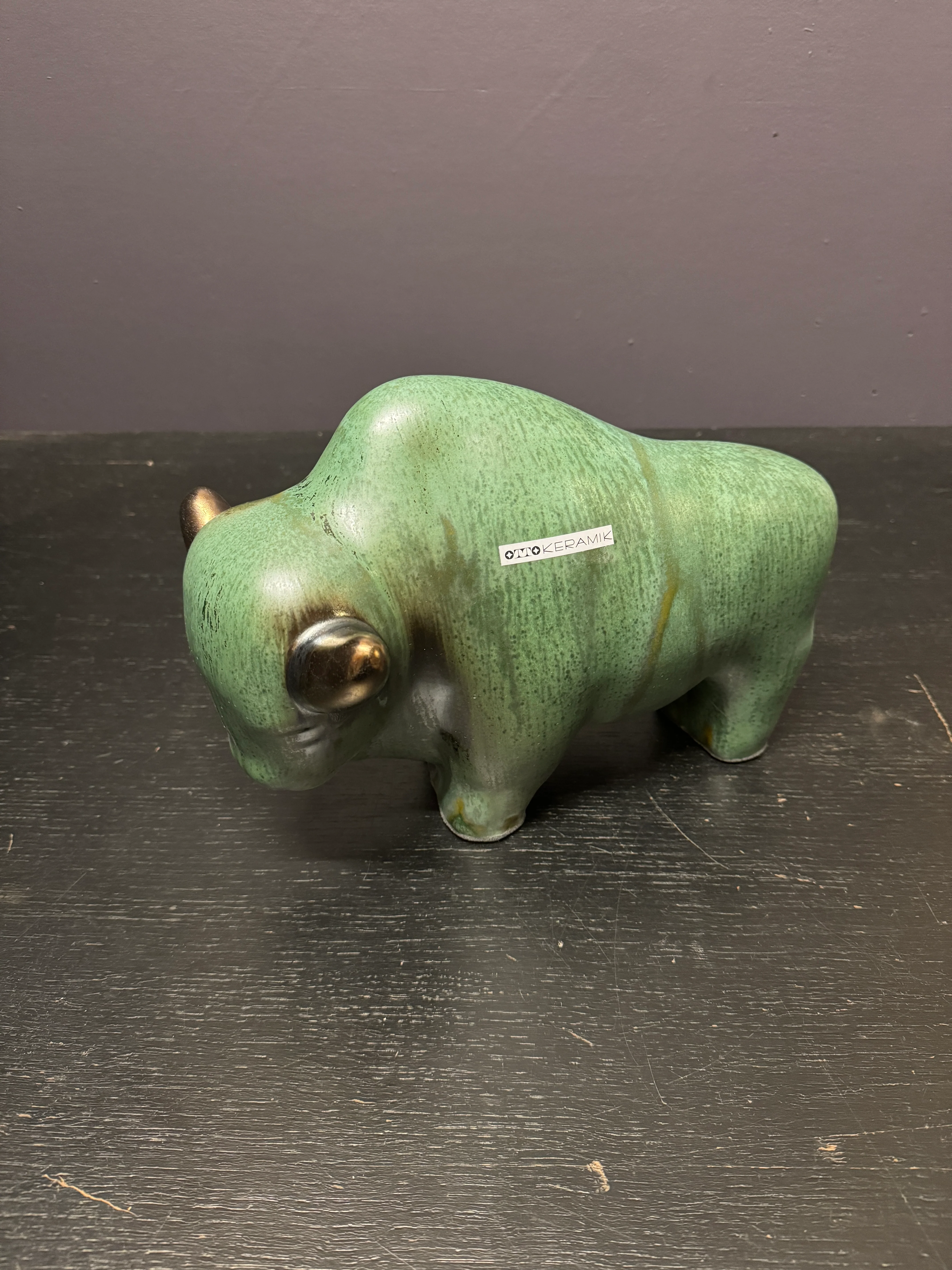 Otto Keramik Large Ceramic Bison West German Pottery Fat Lava - Image 8