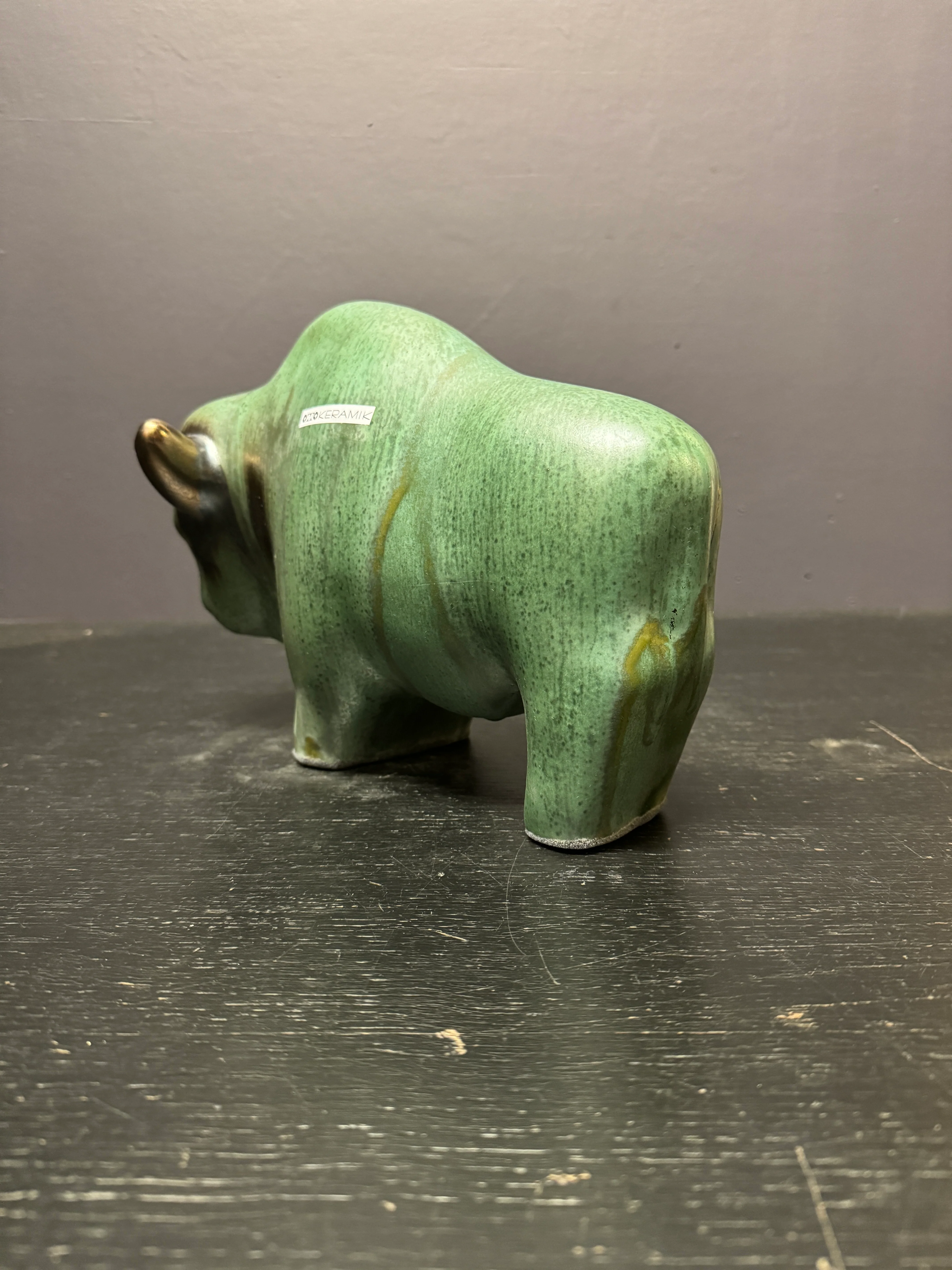 Otto Keramik Large Ceramic Bison West German Pottery Fat Lava - Image 9