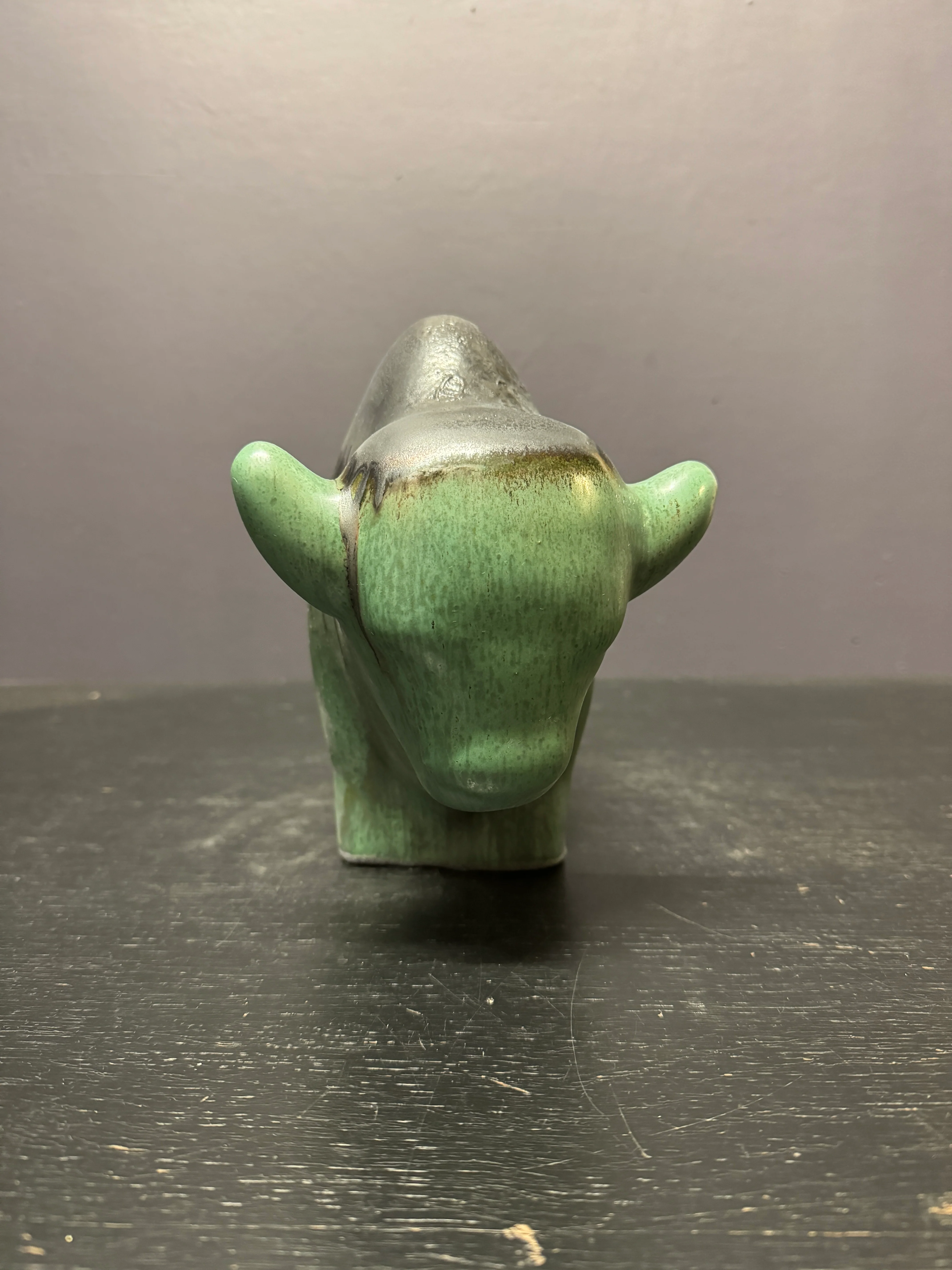 Otto Keramik Large Ceramic Bison West German Pottery Fat Lava - Image 4