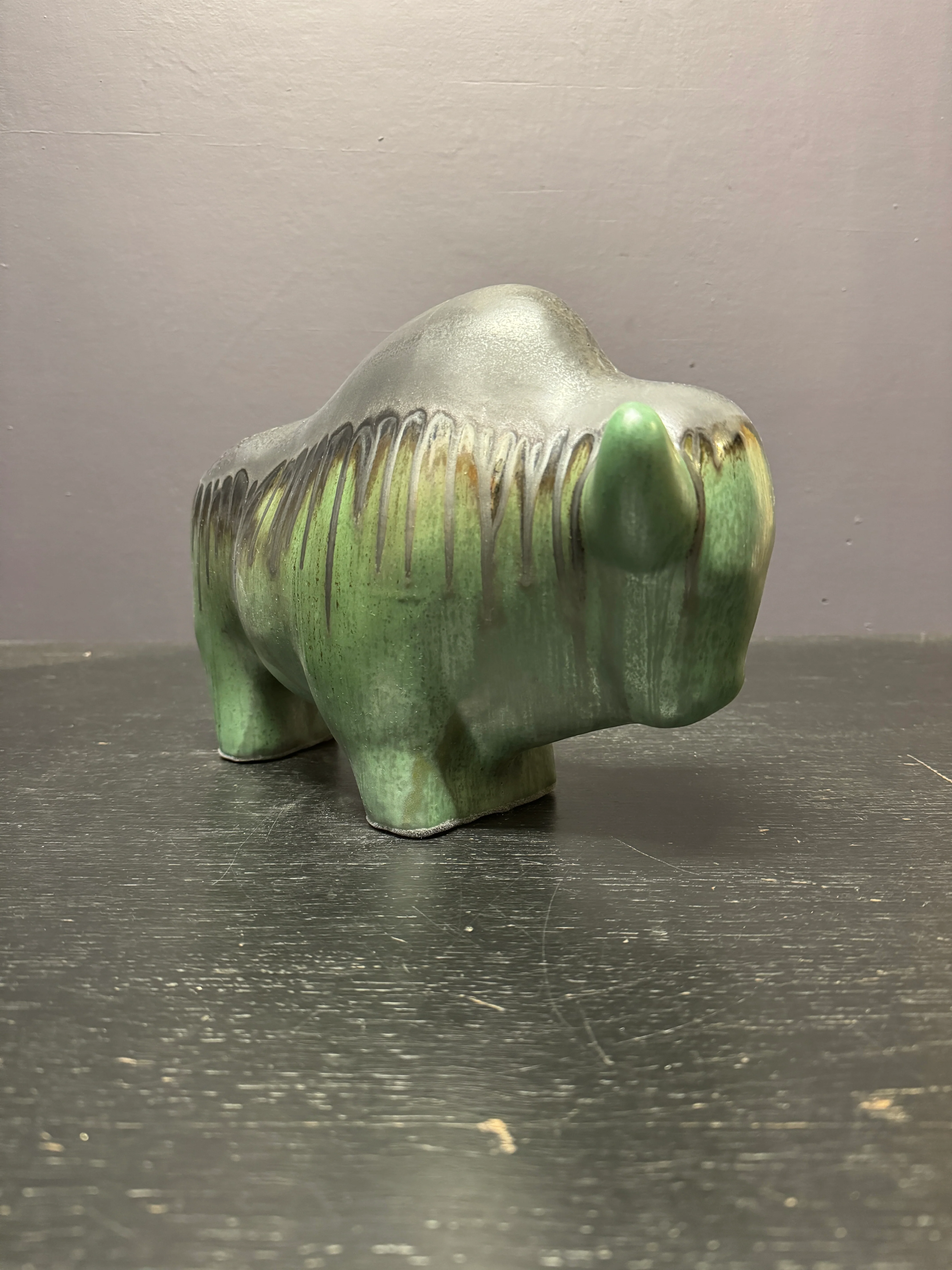 Otto Keramik Large Ceramic Bison West German Pottery Fat Lava - Image 6