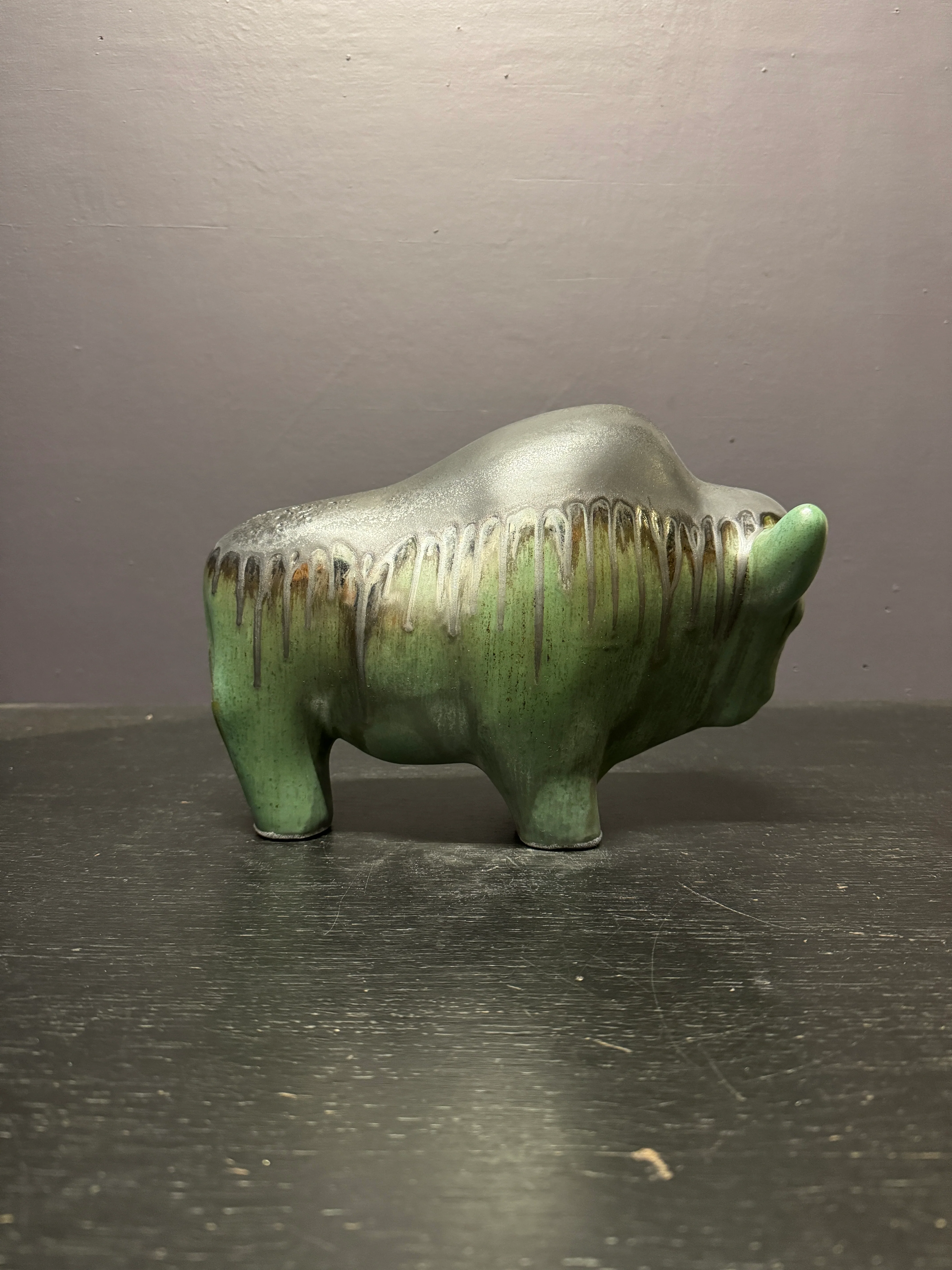 Otto Keramik Large Ceramic Bison West German Pottery Fat Lava - Image 7
