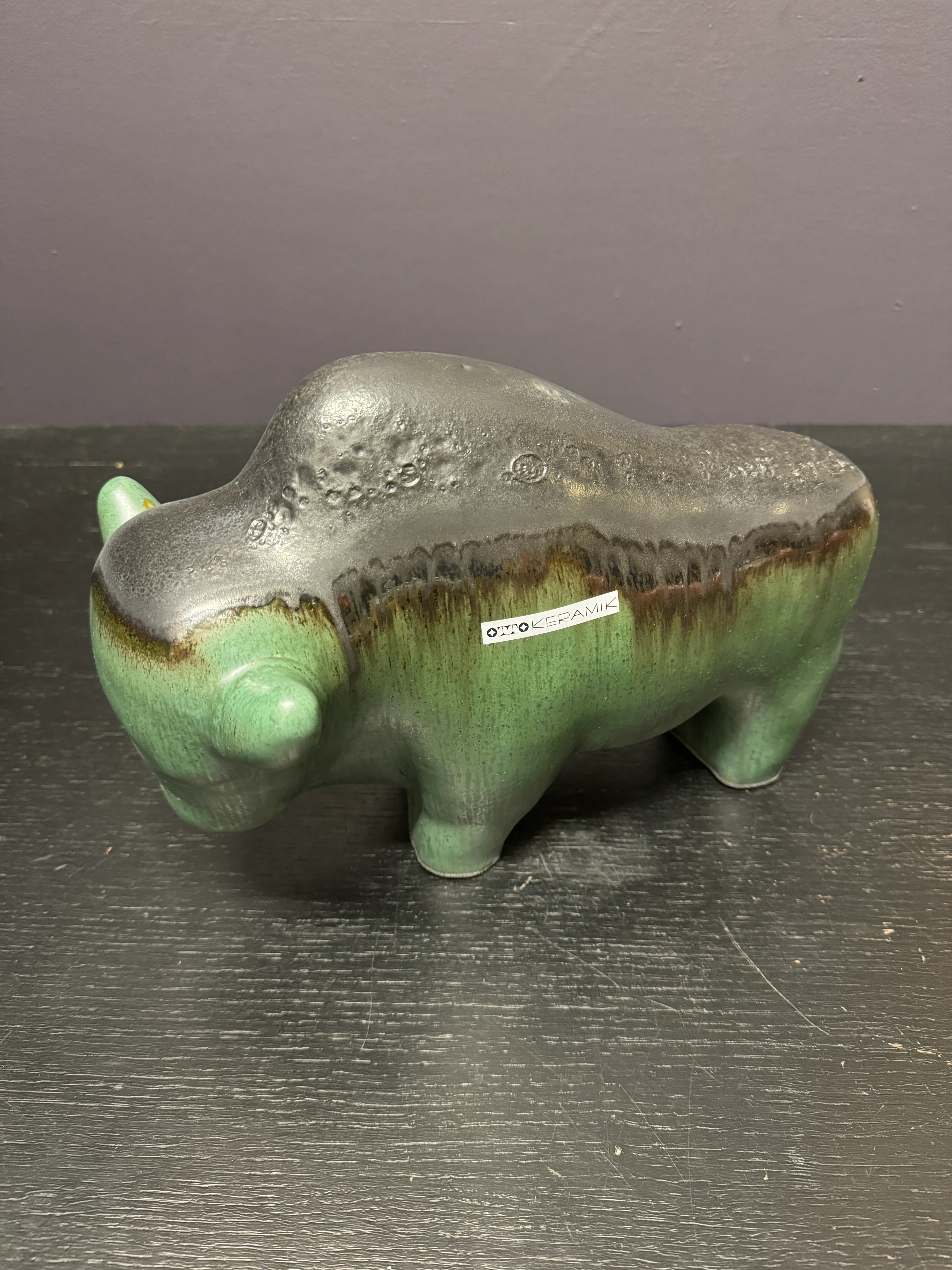 Otto Keramik Large Ceramic Bison West German Pottery Fat Lava - Image 8