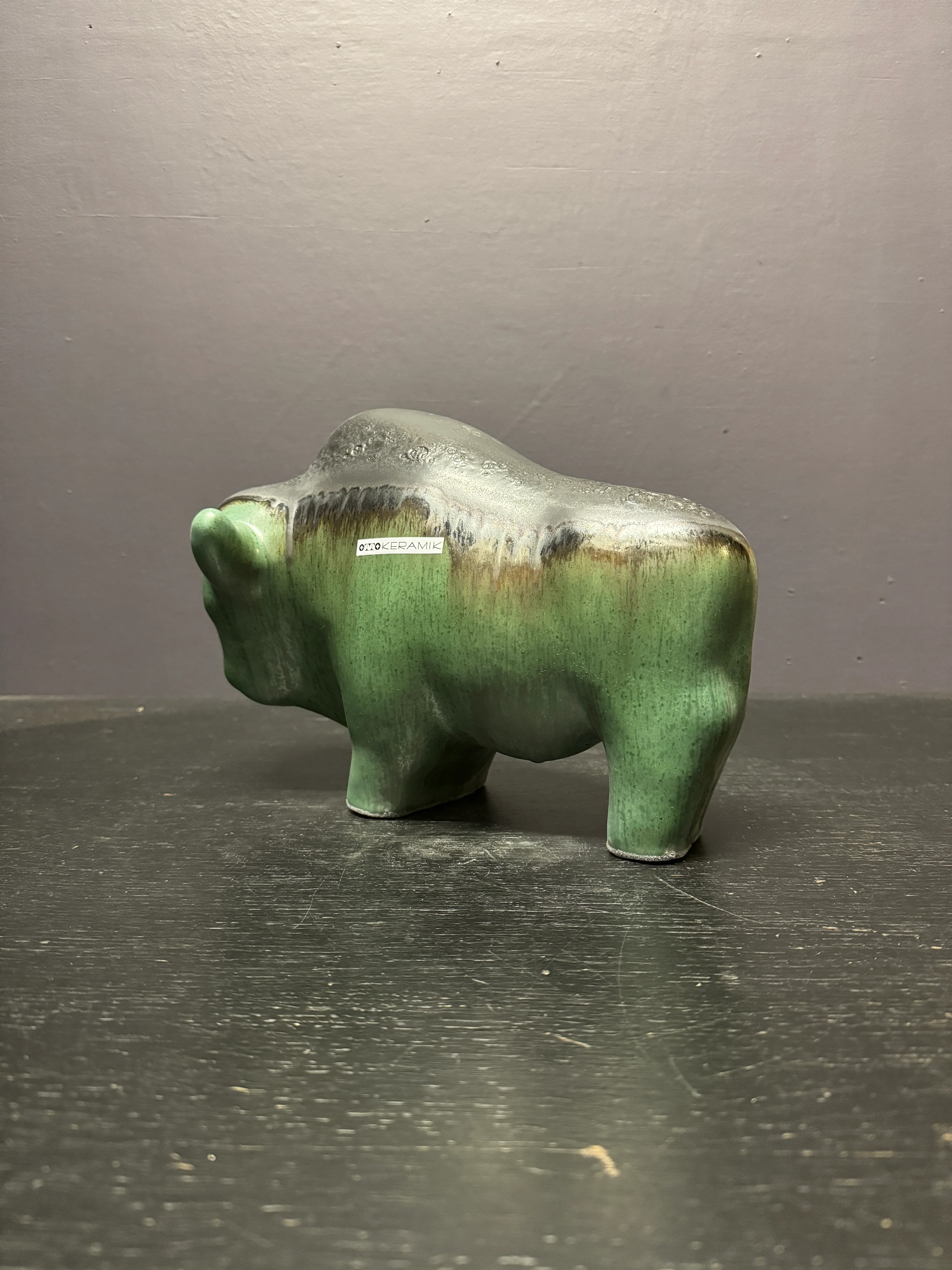 Otto Keramik Large Ceramic Bison West German Pottery Fat Lava - Image 9