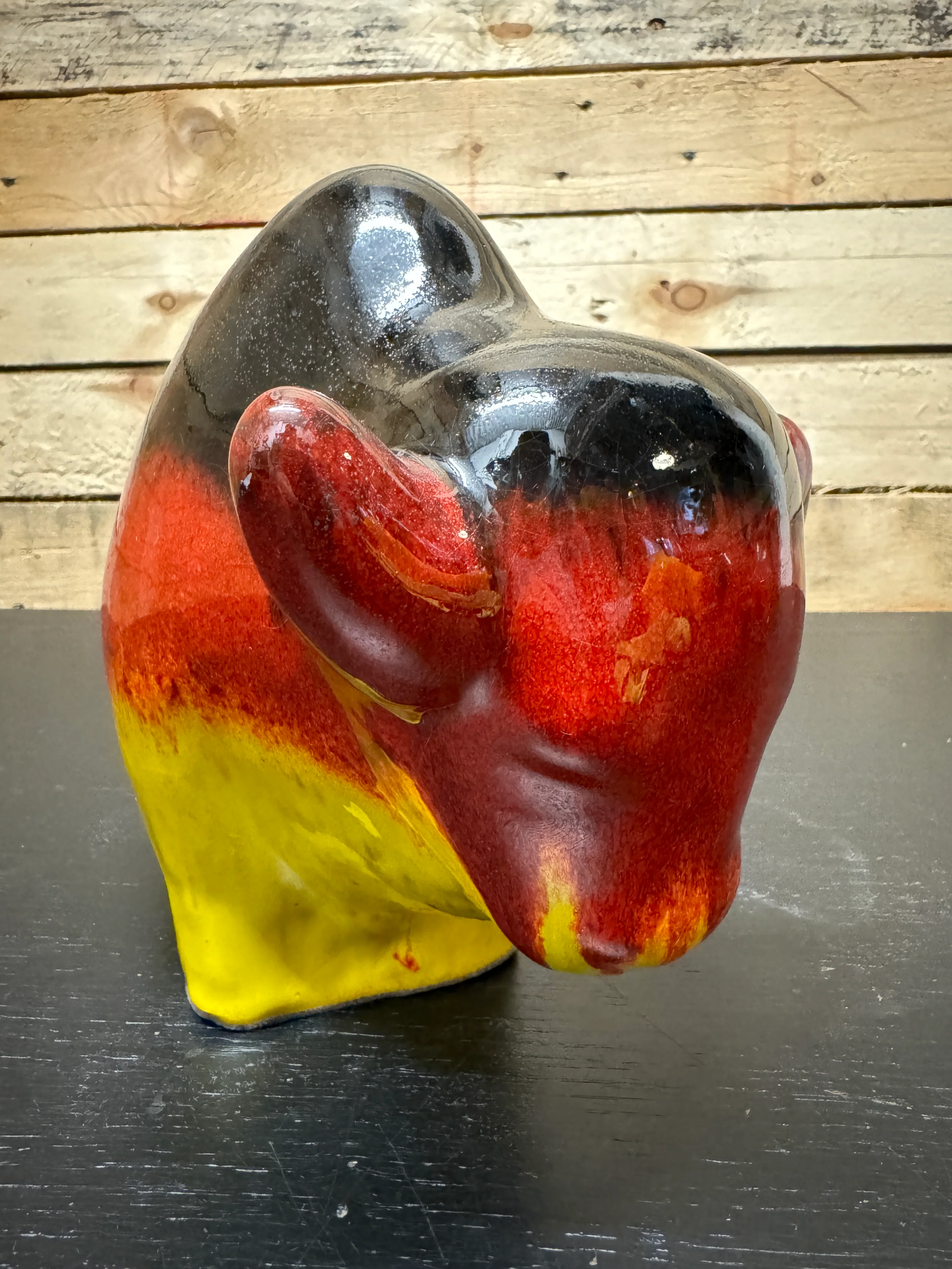Otto Keramik Large Ceramic Bison West German Pottery Fat Lava - Image 3