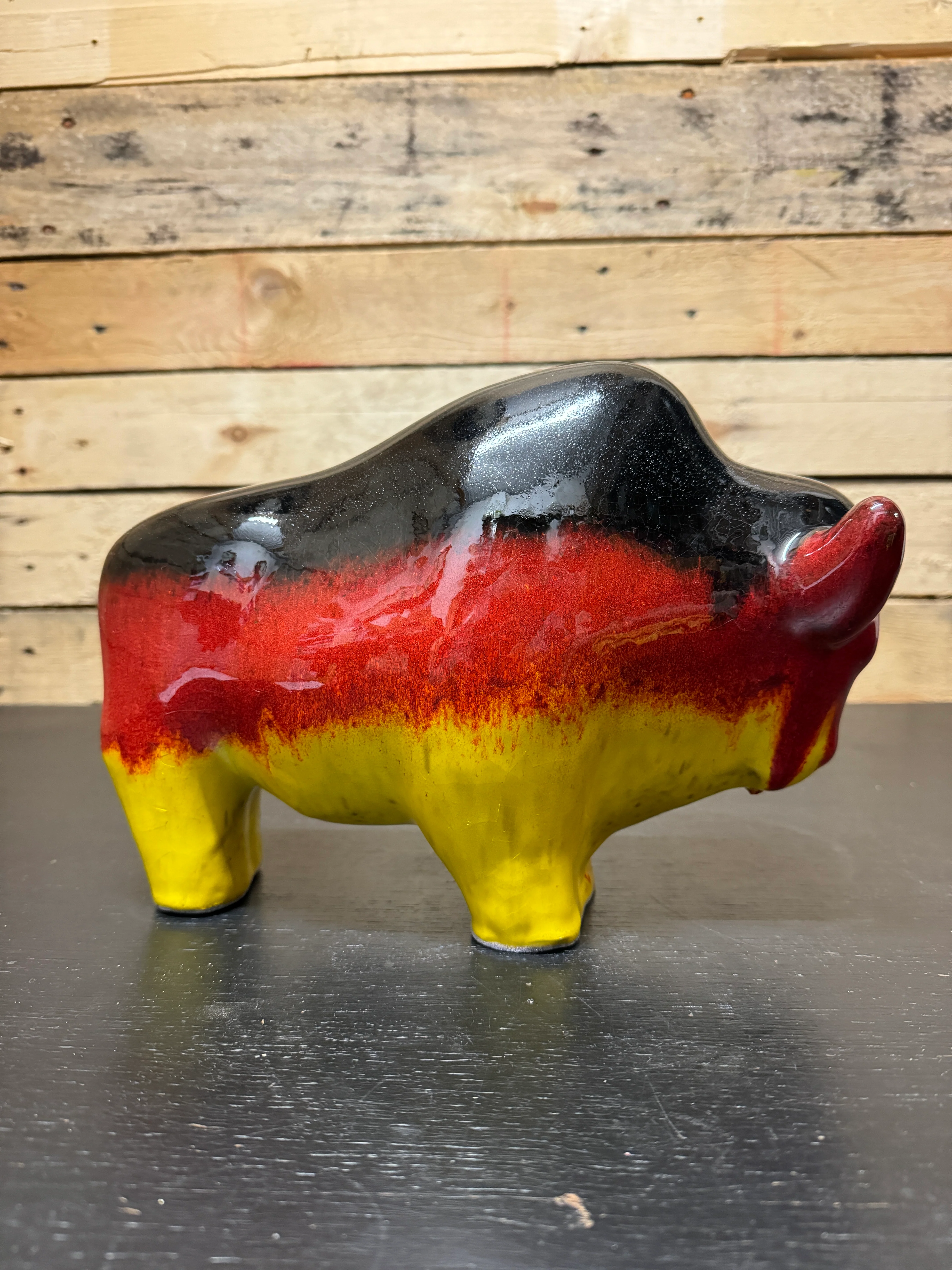 Otto Keramik Large Ceramic Bison West German Pottery Fat Lava - Image 7