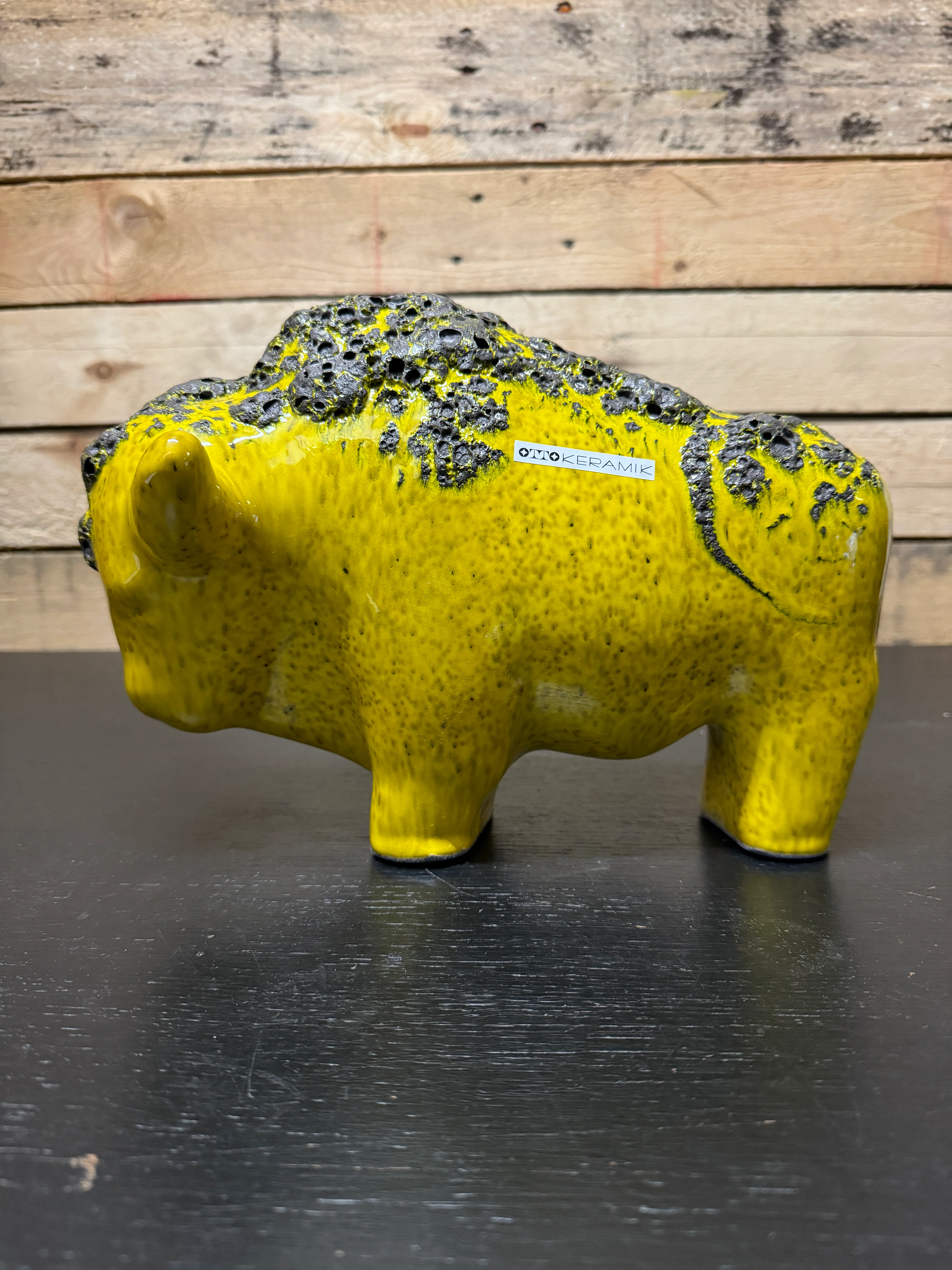 Otto Keramik Large Ceramic Bison West German Pottery Fat Lava - Image 2