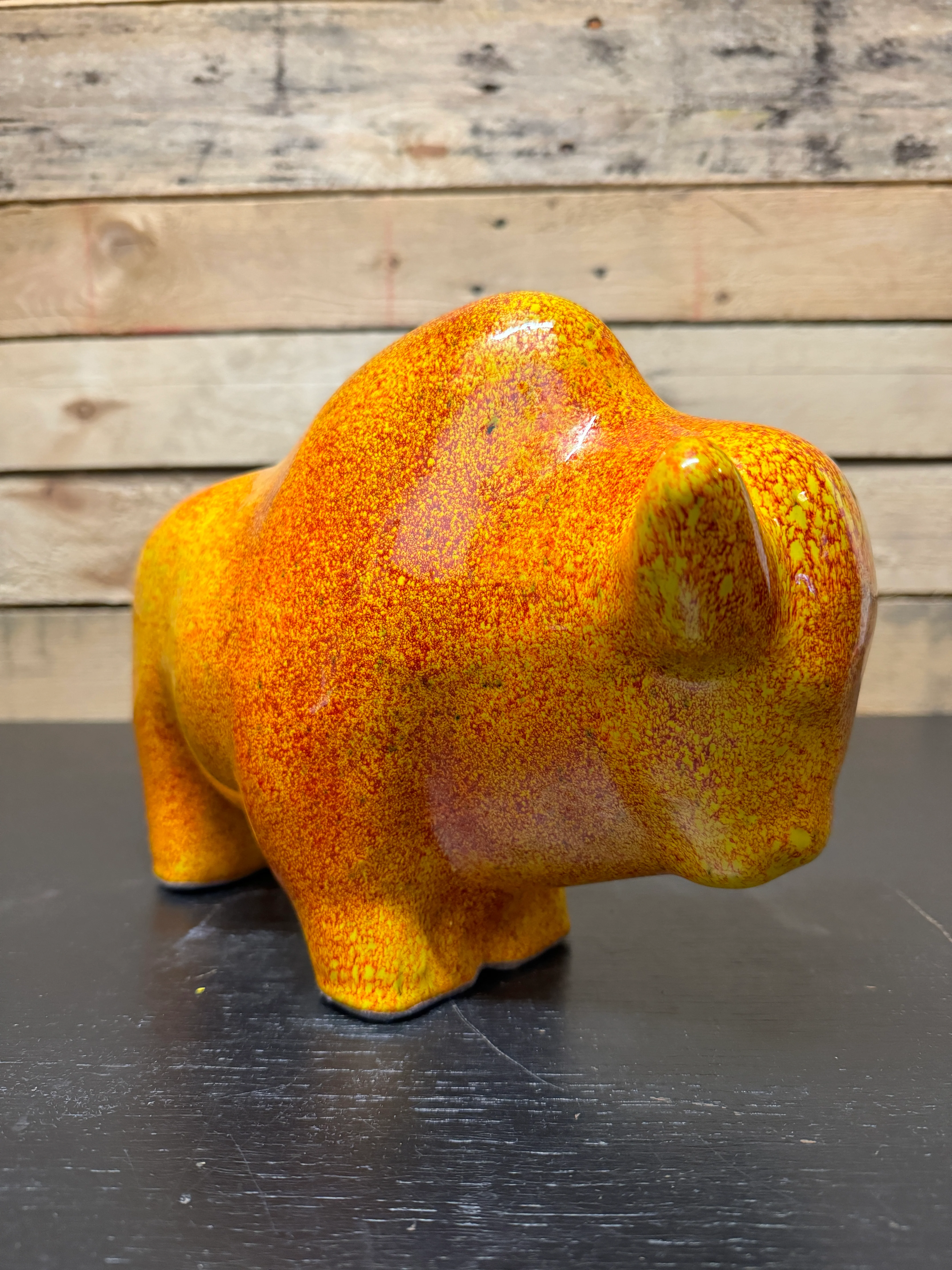 Otto Keramik Large Ceramic Bison West German Pottery Fat Lava - Image 6