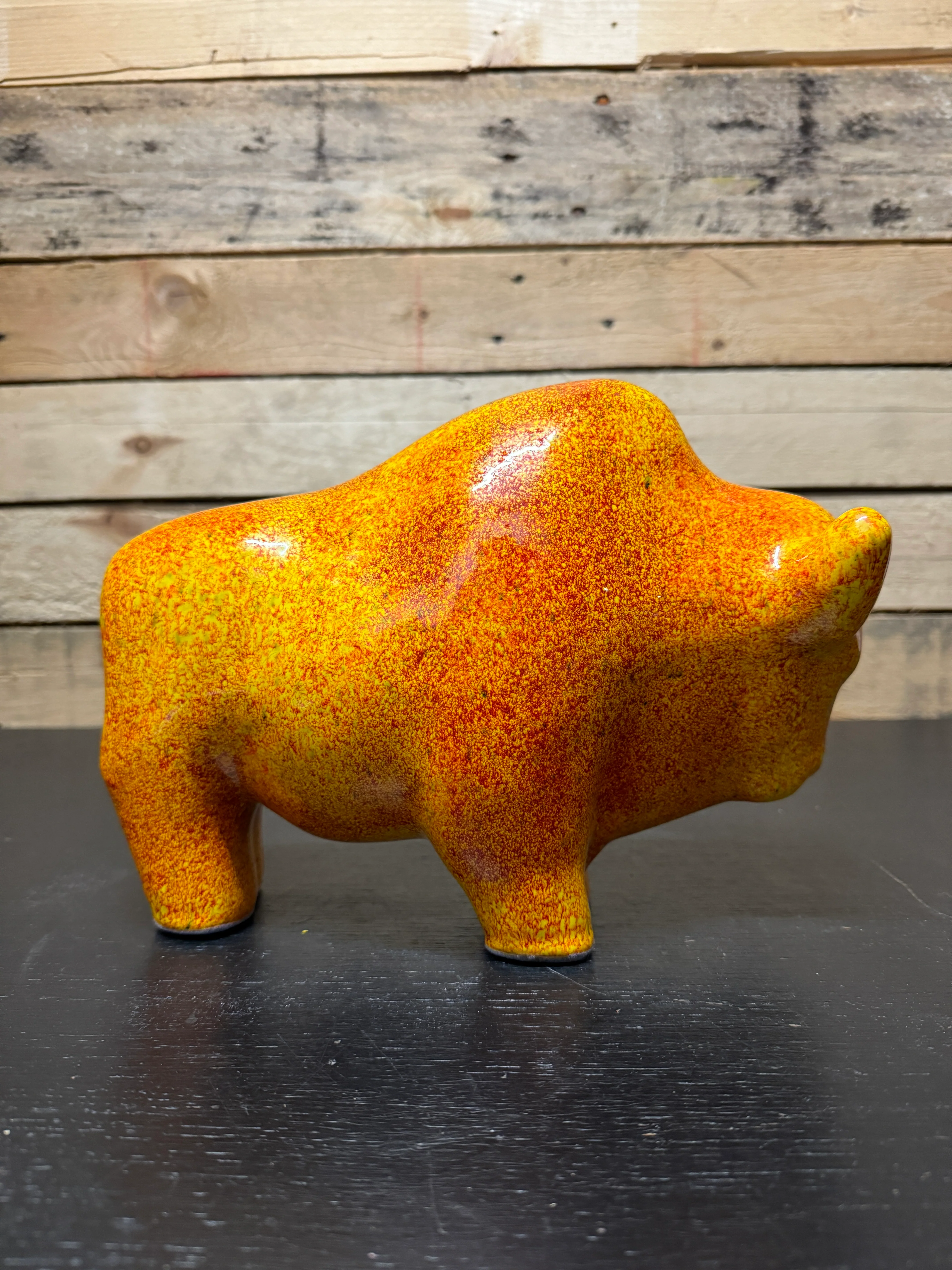 Otto Keramik Large Ceramic Bison West German Pottery Fat Lava - Image 7