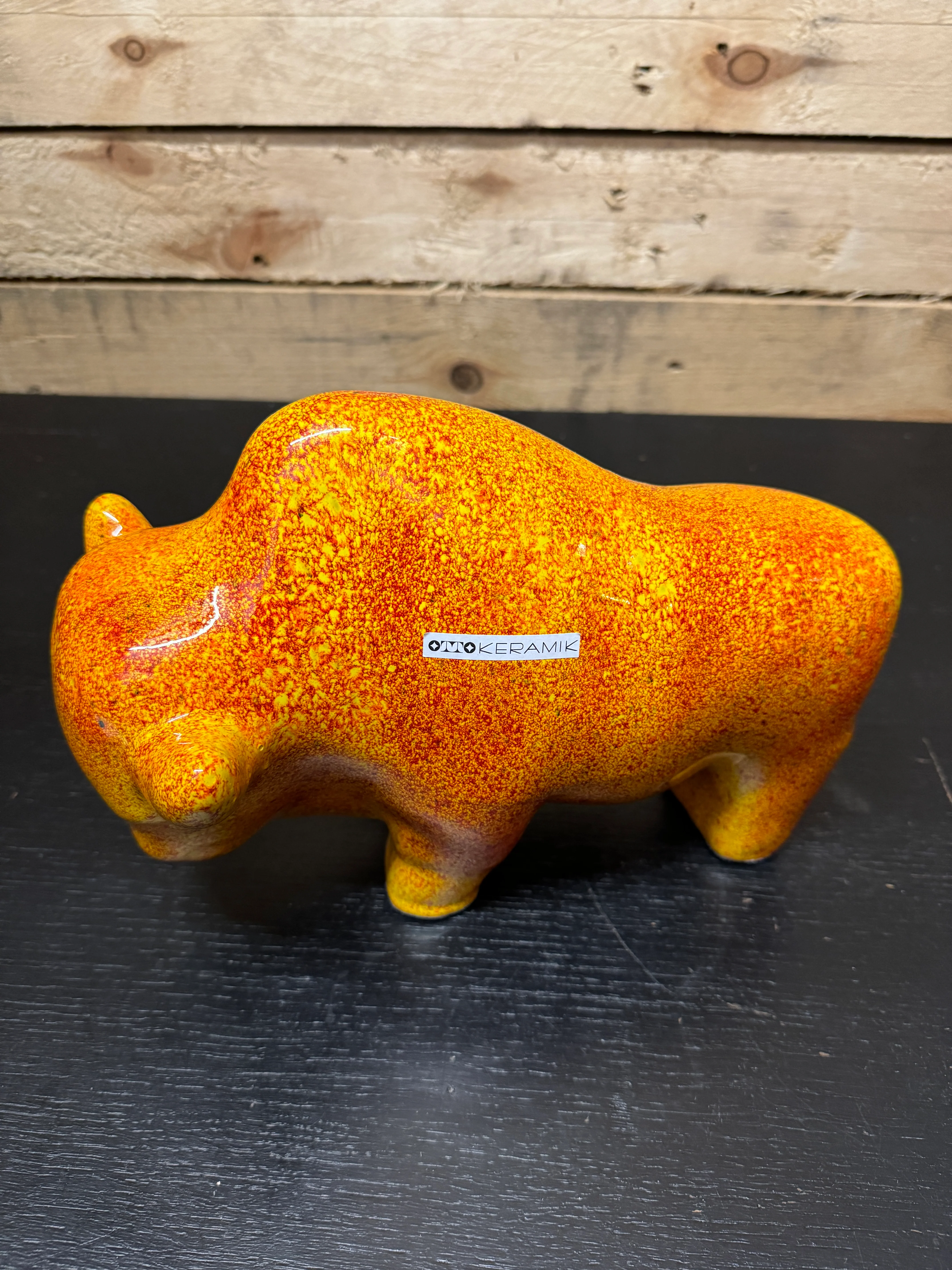 Otto Keramik Large Ceramic Bison West German Pottery Fat Lava - Image 8