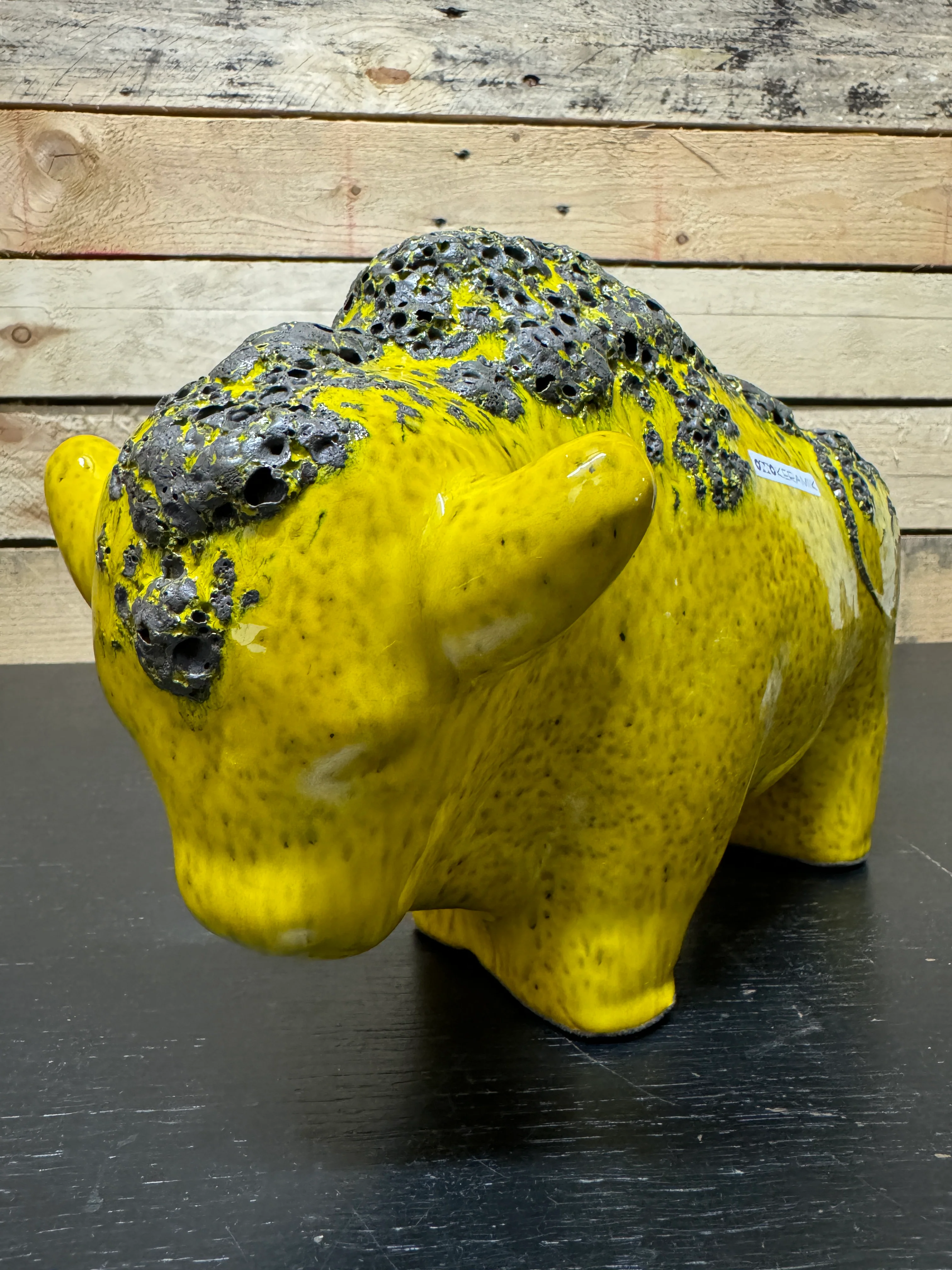 Otto Keramik Large Ceramic Bison West German Pottery Fat Lava - Image 3