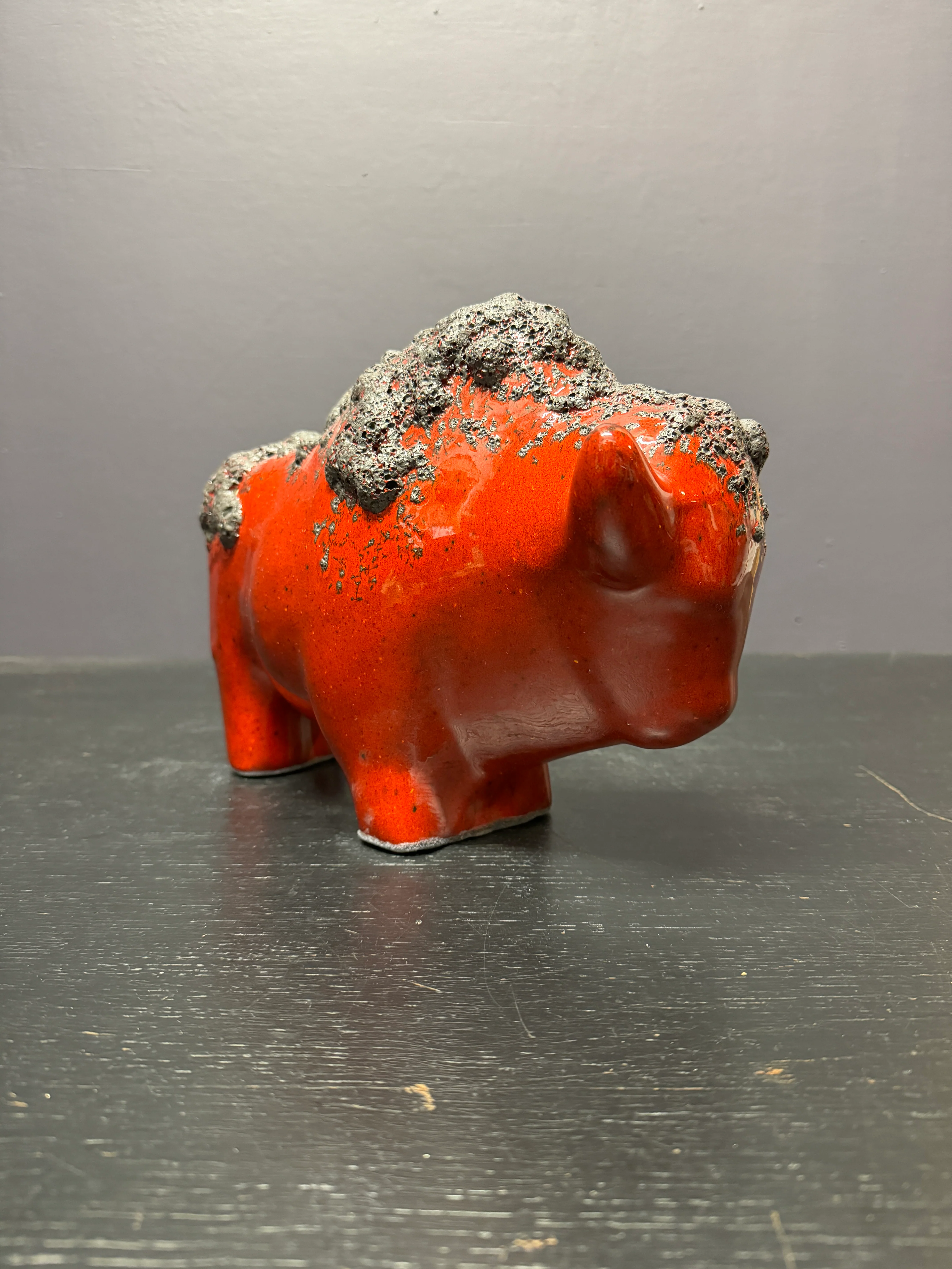 Otto Keramik Large Ceramic Bison West German Pottery Fat Lava - Image 6