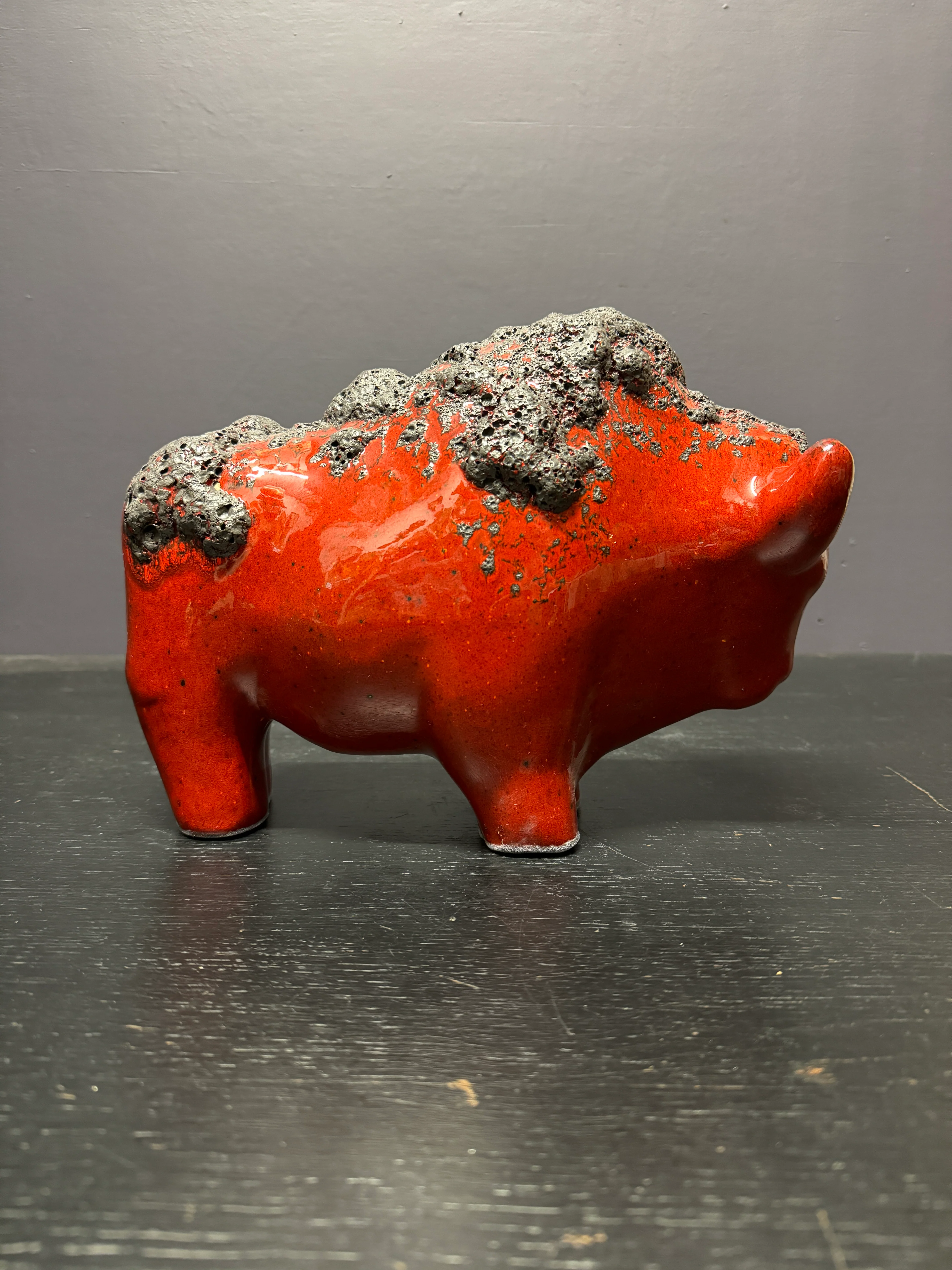 Otto Keramik Large Ceramic Bison West German Pottery Fat Lava - Image 7