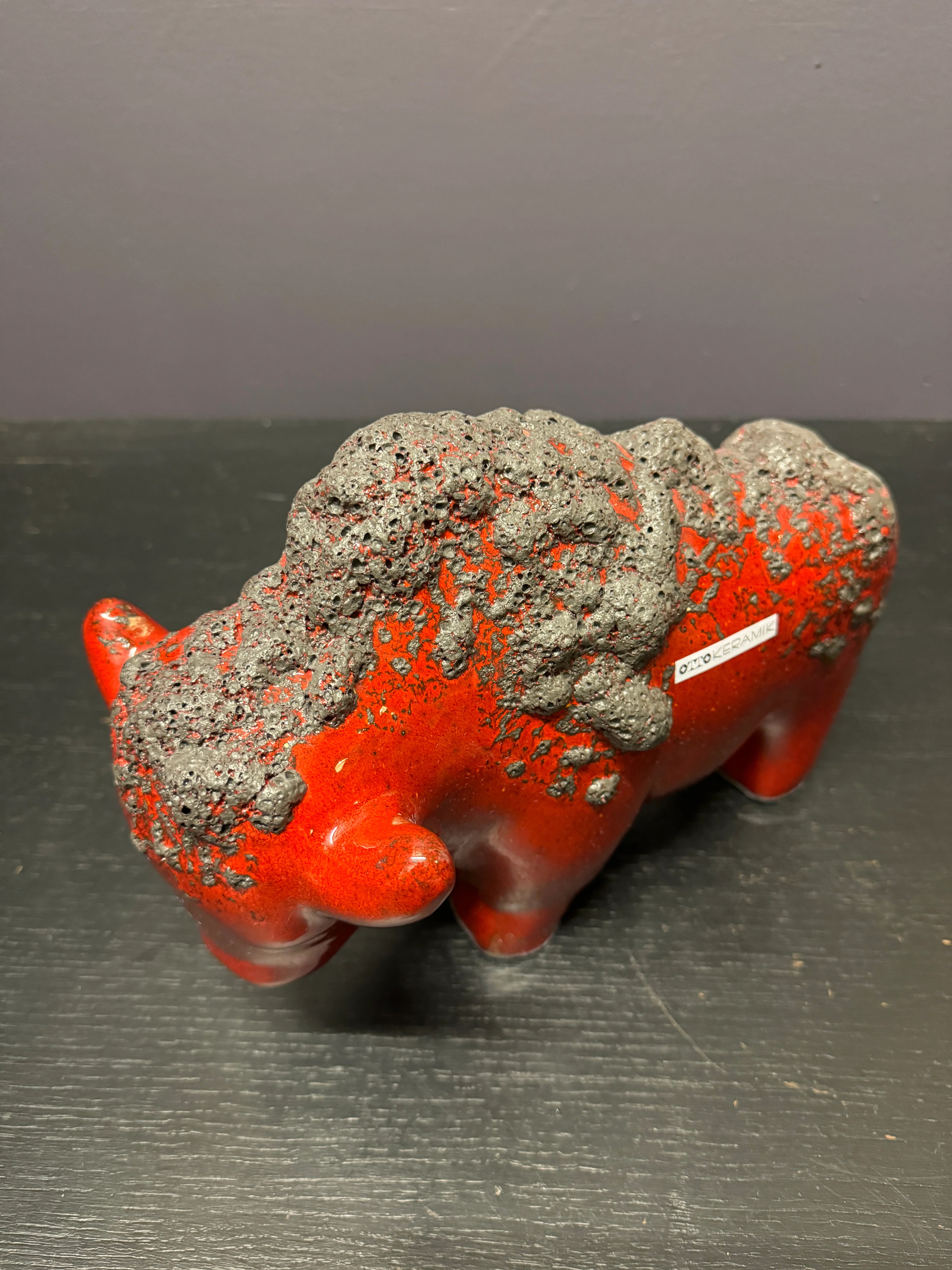 Otto Keramik Large Ceramic Bison West German Pottery Fat Lava - Image 8