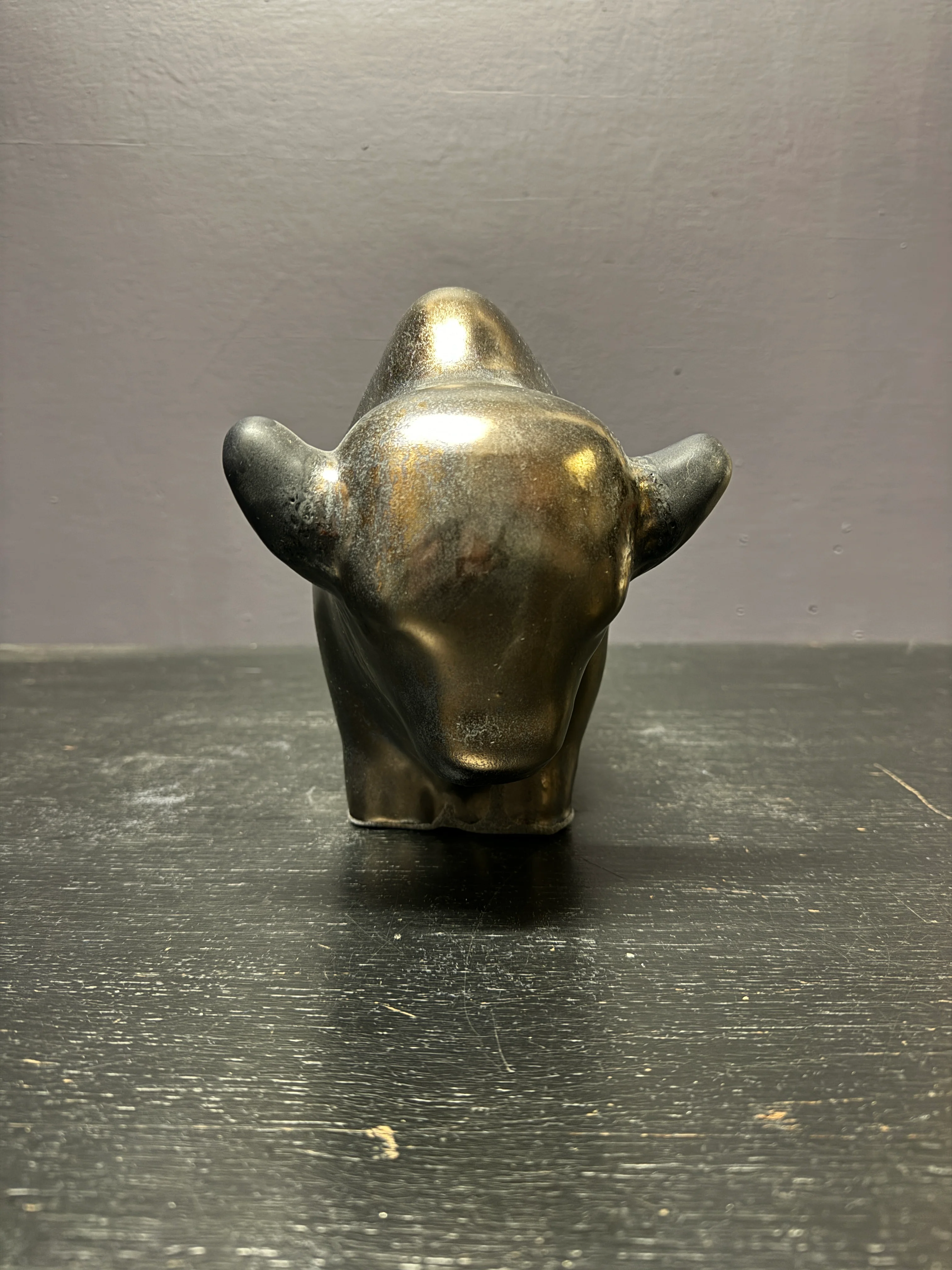 Otto Keramik Large Ceramic Bison West German Pottery Fat Lava - Image 4